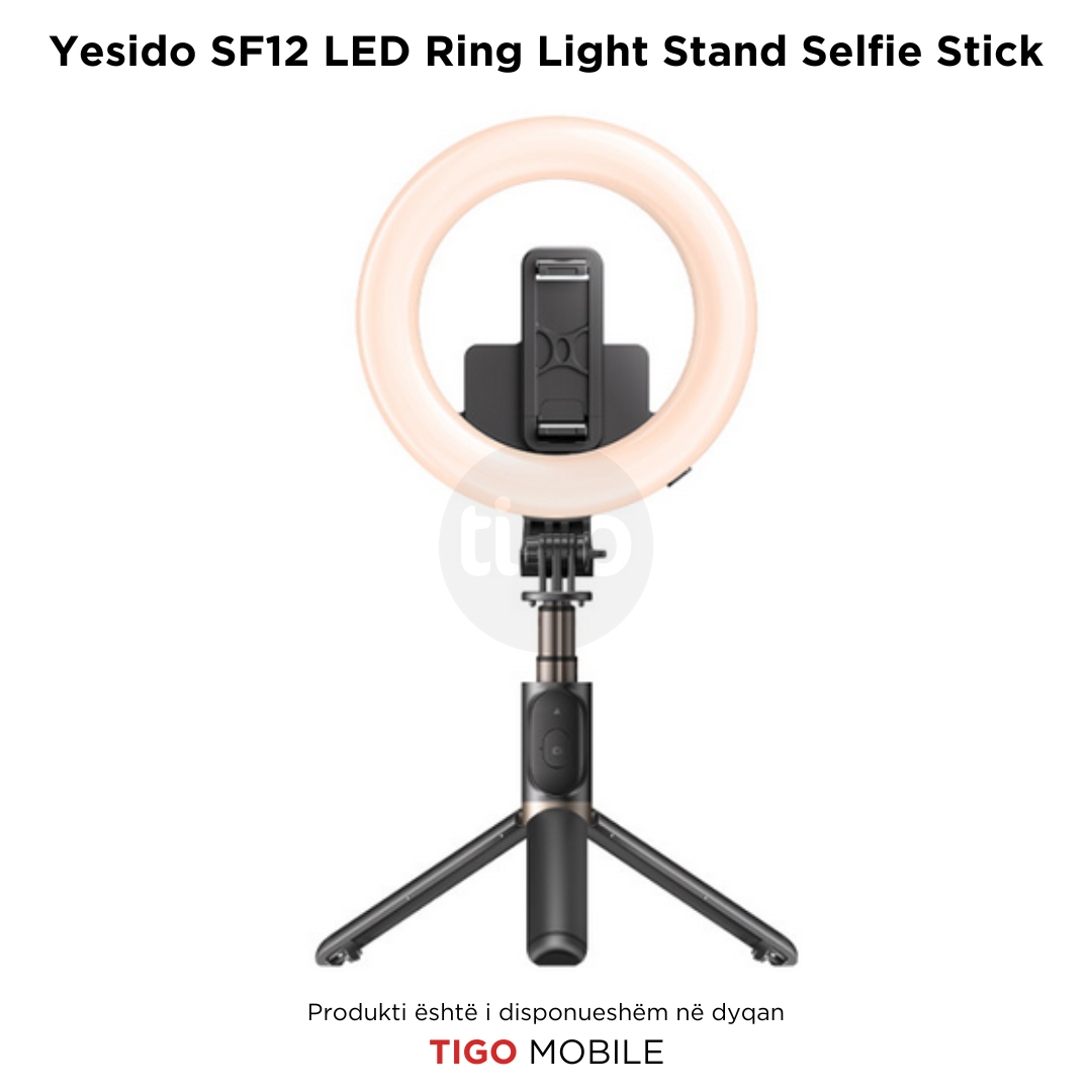 Yesido SF12 LED Ring Light Stand Selfie Stick