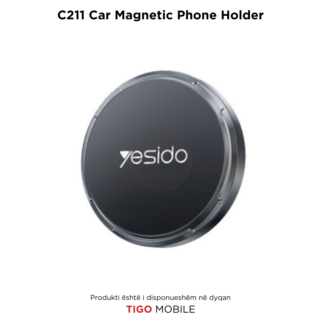 Yesido C211 – Mbajtëse Magnetike për Telefon në Makinë me 4 Magnetë të Fuqishëm dhe Rrotullim 360°
