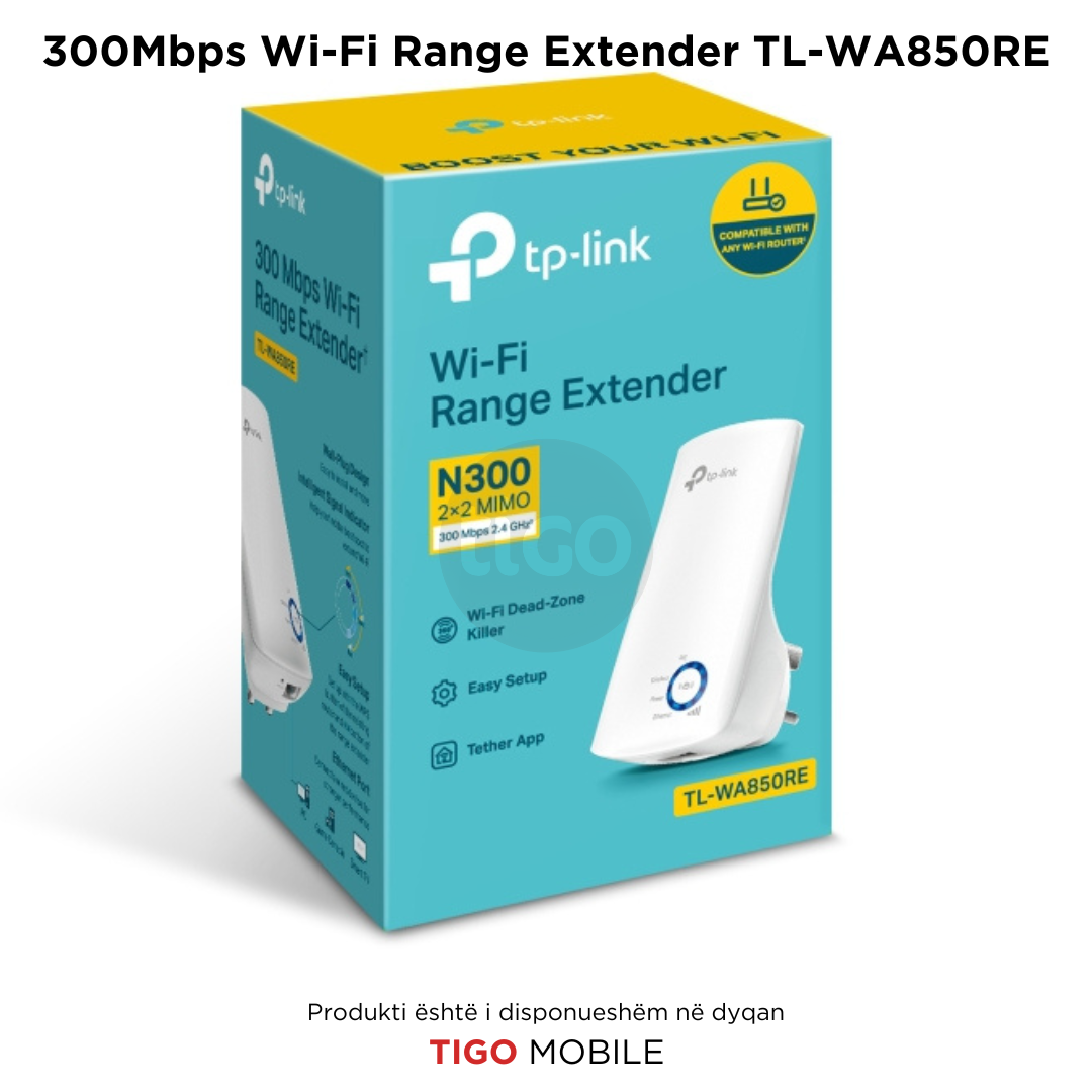 TP-LINK 300Mbps Wi-Fi Range Extender - Access Point TL-WA850RE