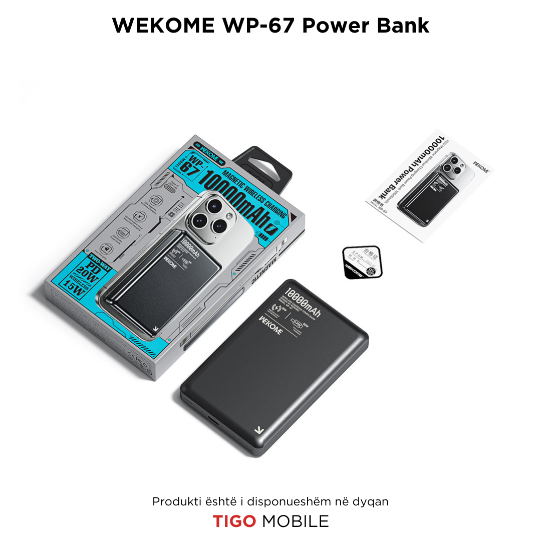 Wekome WP-67 Powerbank 22.5W 10000mAh – Karikim i Shpejtë dhe Portativ