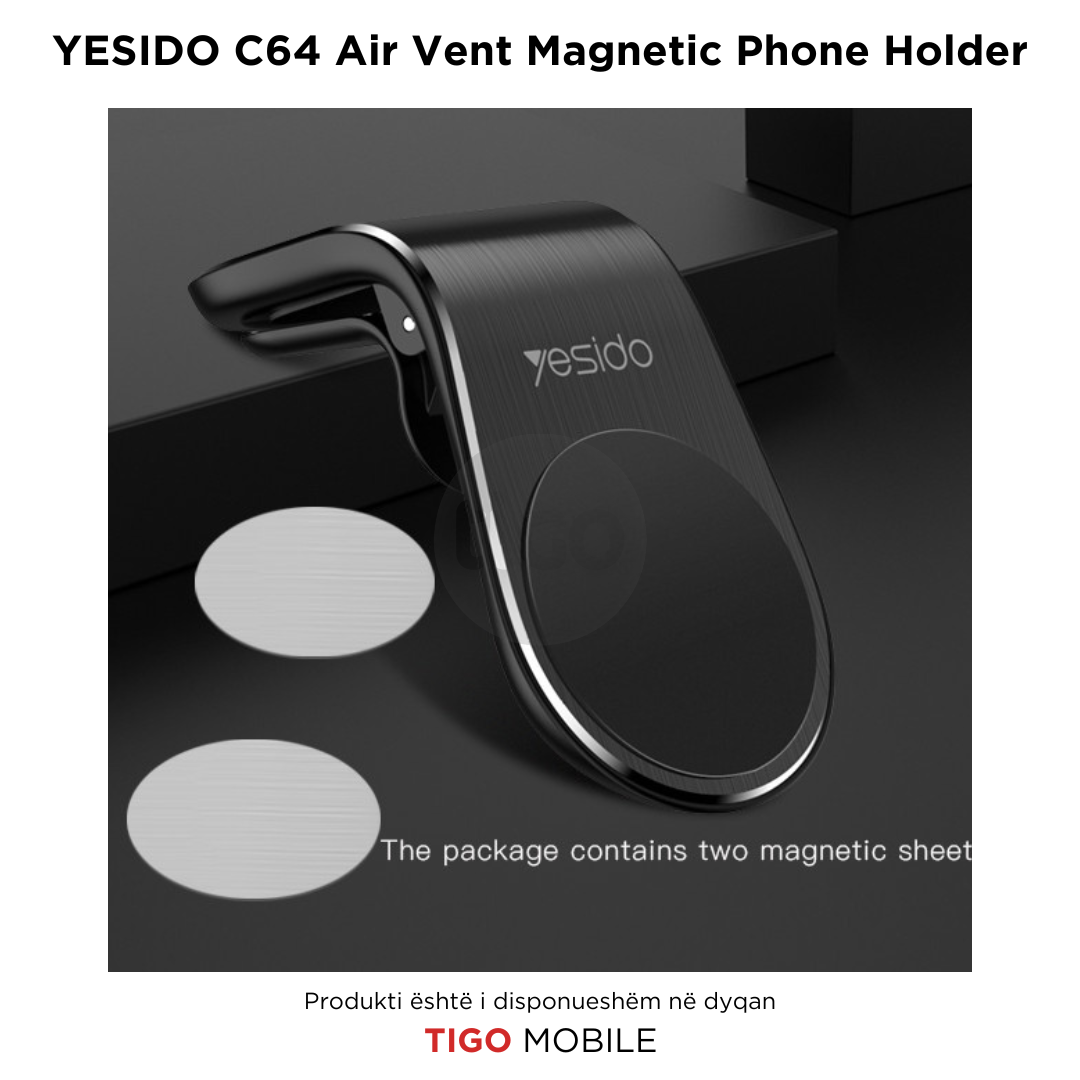Yesido C64 – Mbajtëse Magnetike Alumini për Telefon
