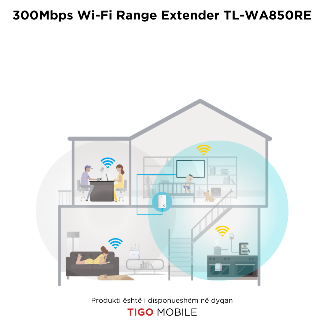 TP-LINK 300Mbps Wi-Fi Range Extender - Access Point TL-WA850RE
