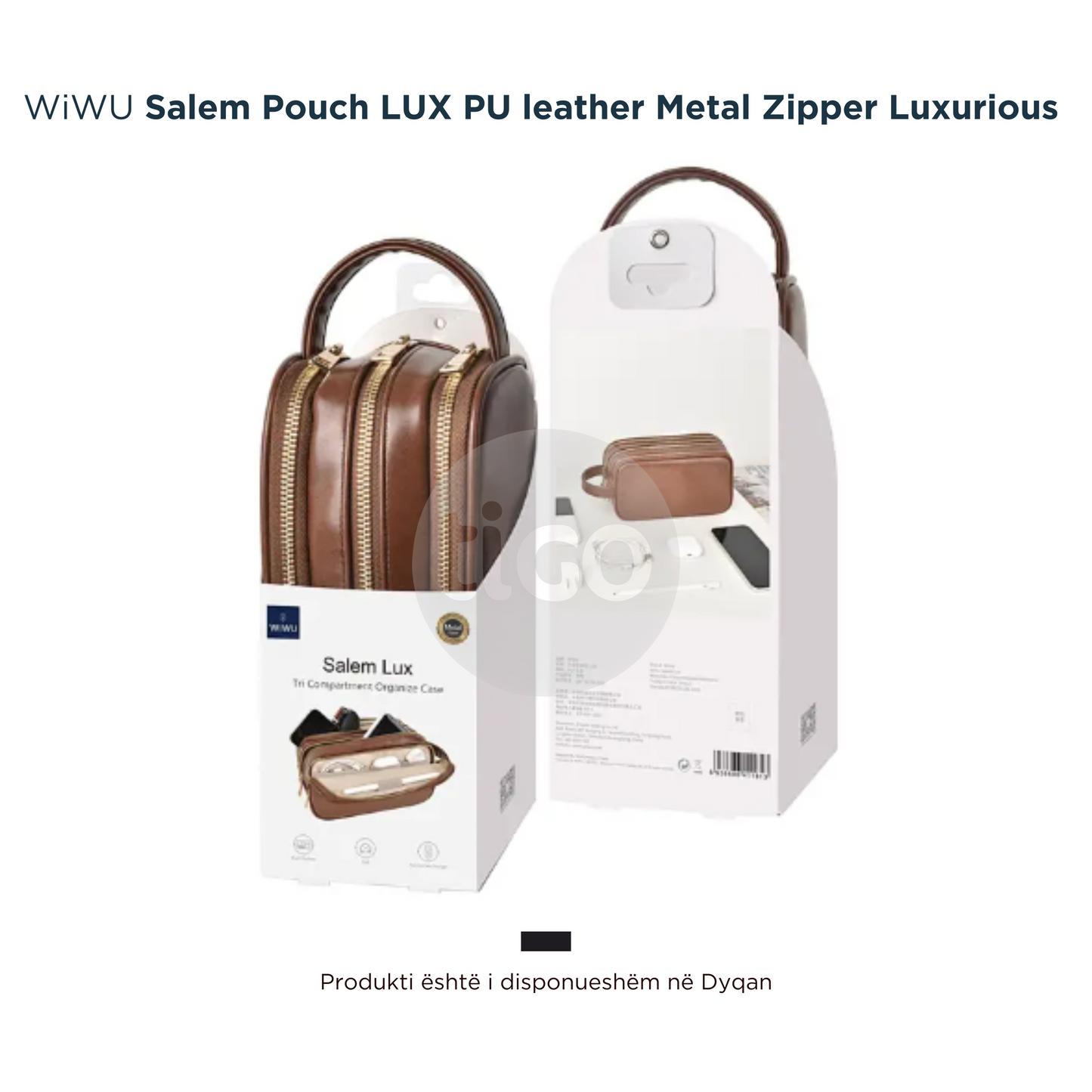 WiWU - Cante per Meshkuj - Salem Pouch LUX PU leather Metal Zipper Luxurious