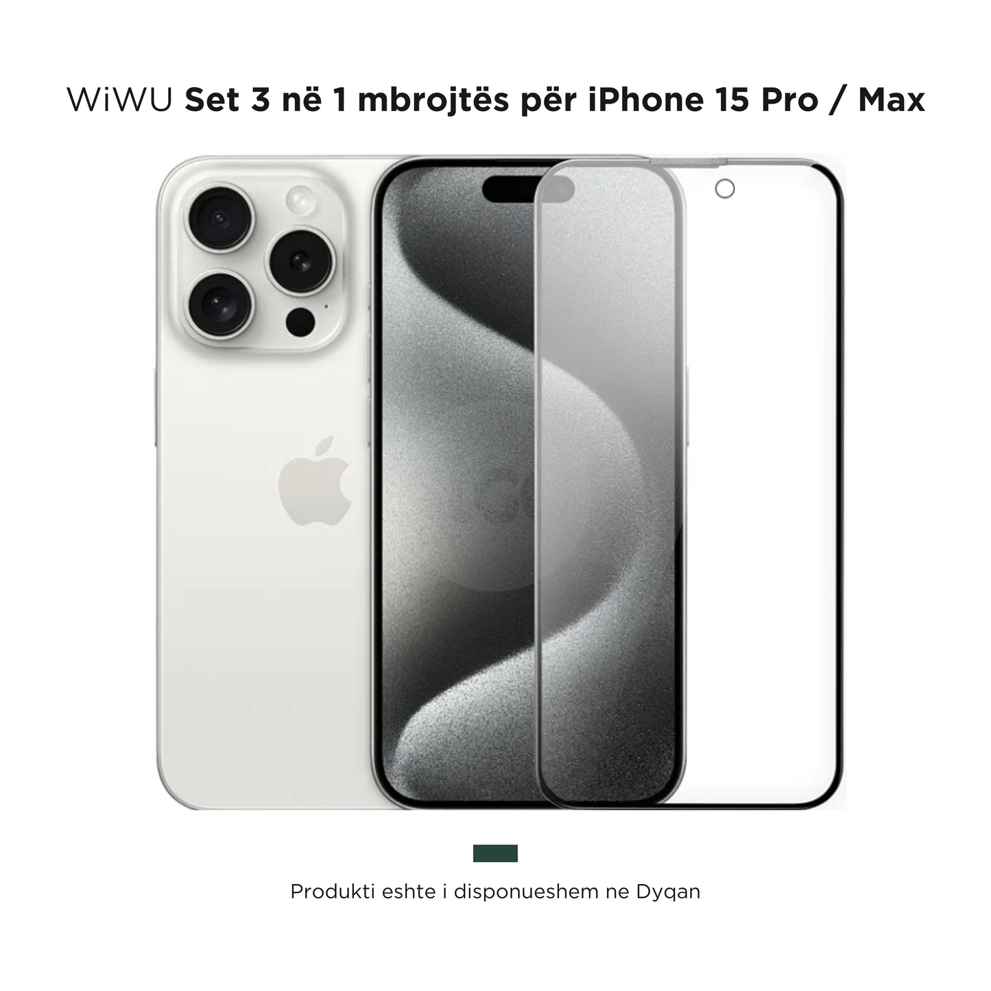 WiWU - Set 3 në 1 mbrojtës për iPhone 15 Pro / Max