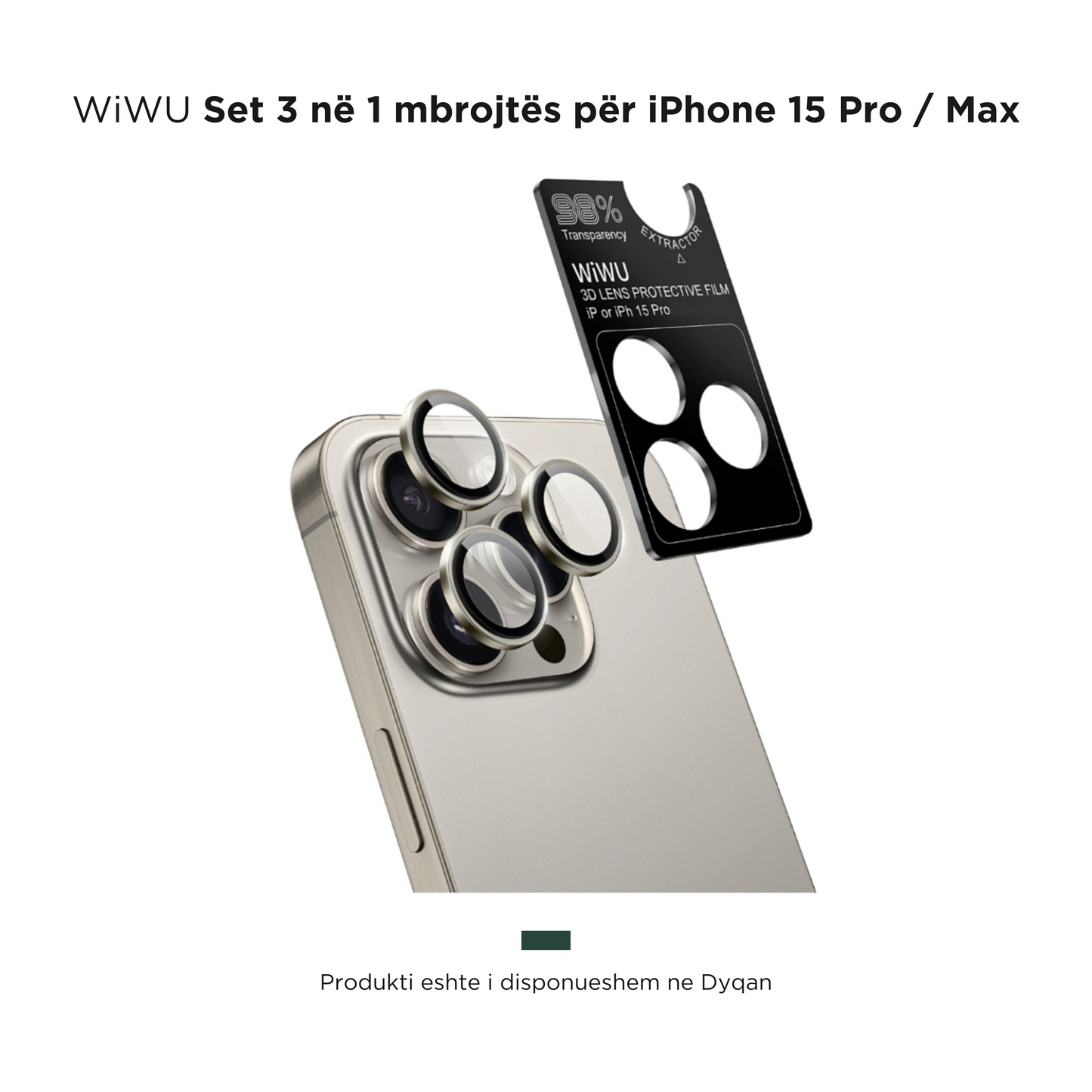 WiWU - Set 3 në 1 mbrojtës për iPhone 15 Pro / Max