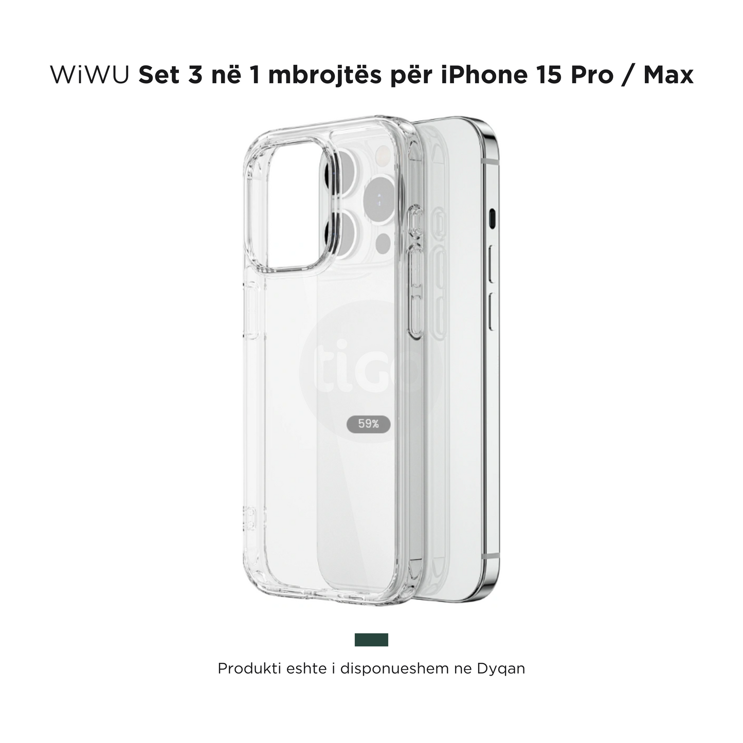 WiWU - Set 3 në 1 mbrojtës për iPhone 15 Pro / Max
