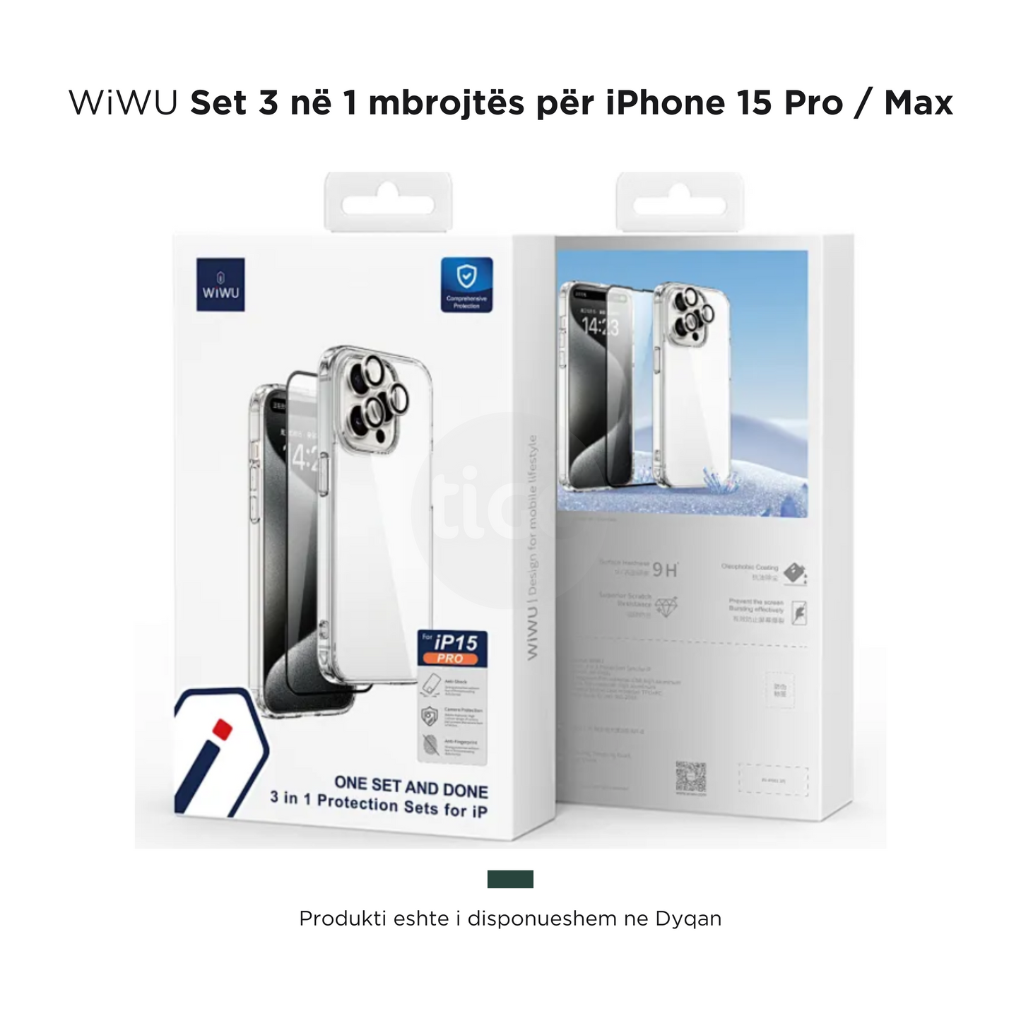 WiWU - Set 3 në 1 mbrojtës për iPhone 15 Pro / Max