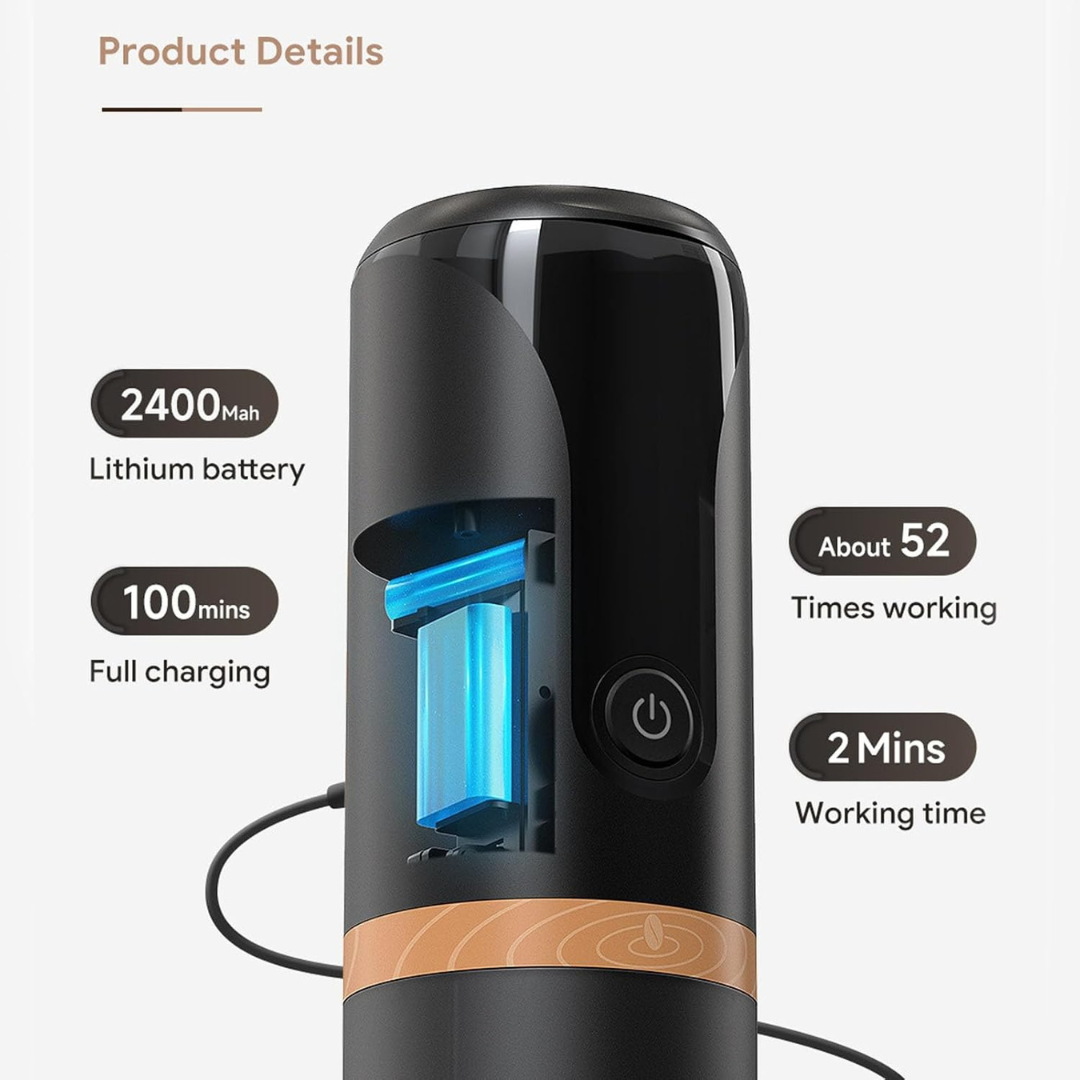 Earldom ET‑KF01 – Makinë Portative Kafeje 2‑in‑1 Travel Coffee Machine