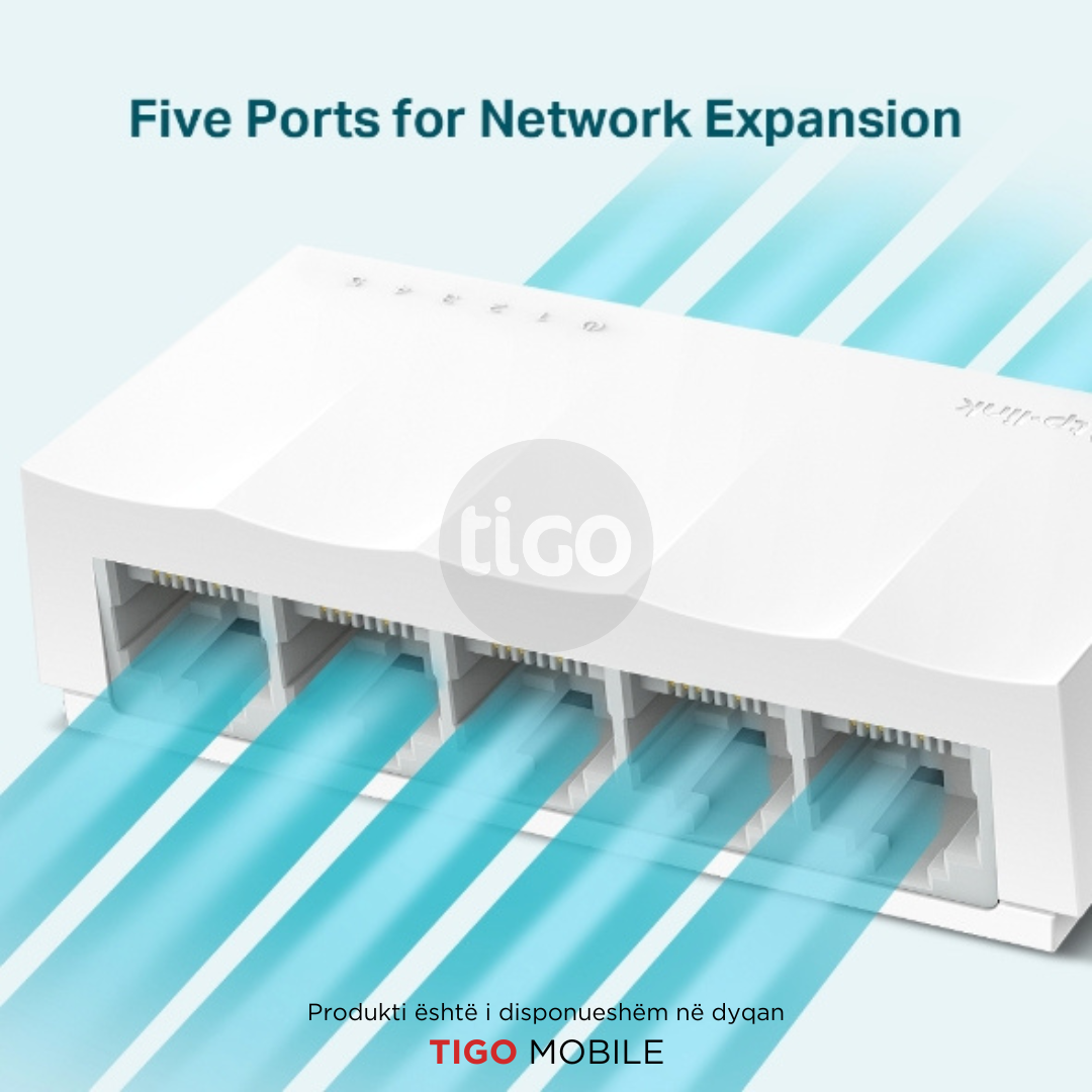 LS1005 5-Port 10/100Mbps Desktop Switch | Plug and Play | Up to 200 Mbps
