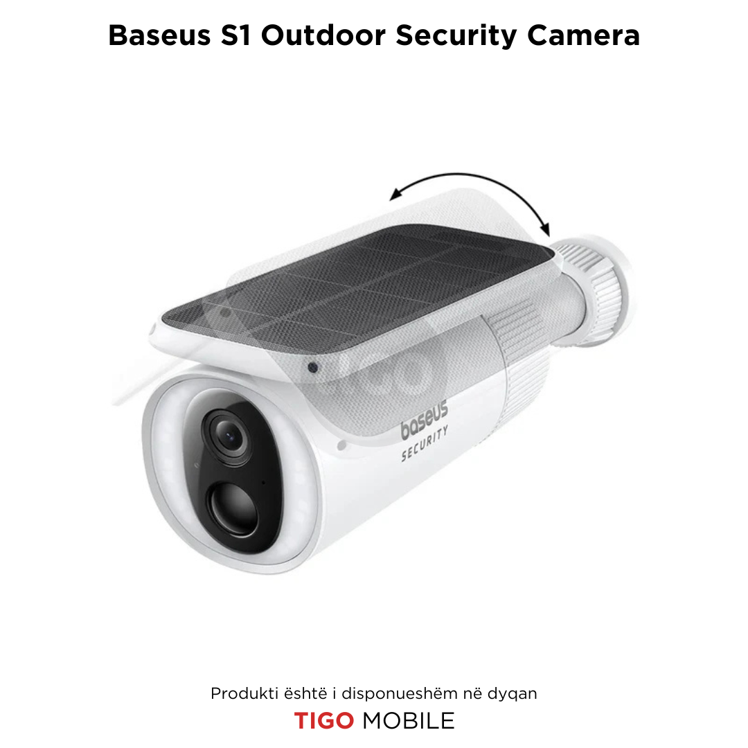 Baseus S1 Outdoor Security Camera | Kamerë Me Panel Diellor e Jashtme me Wi-Fi 1296p
