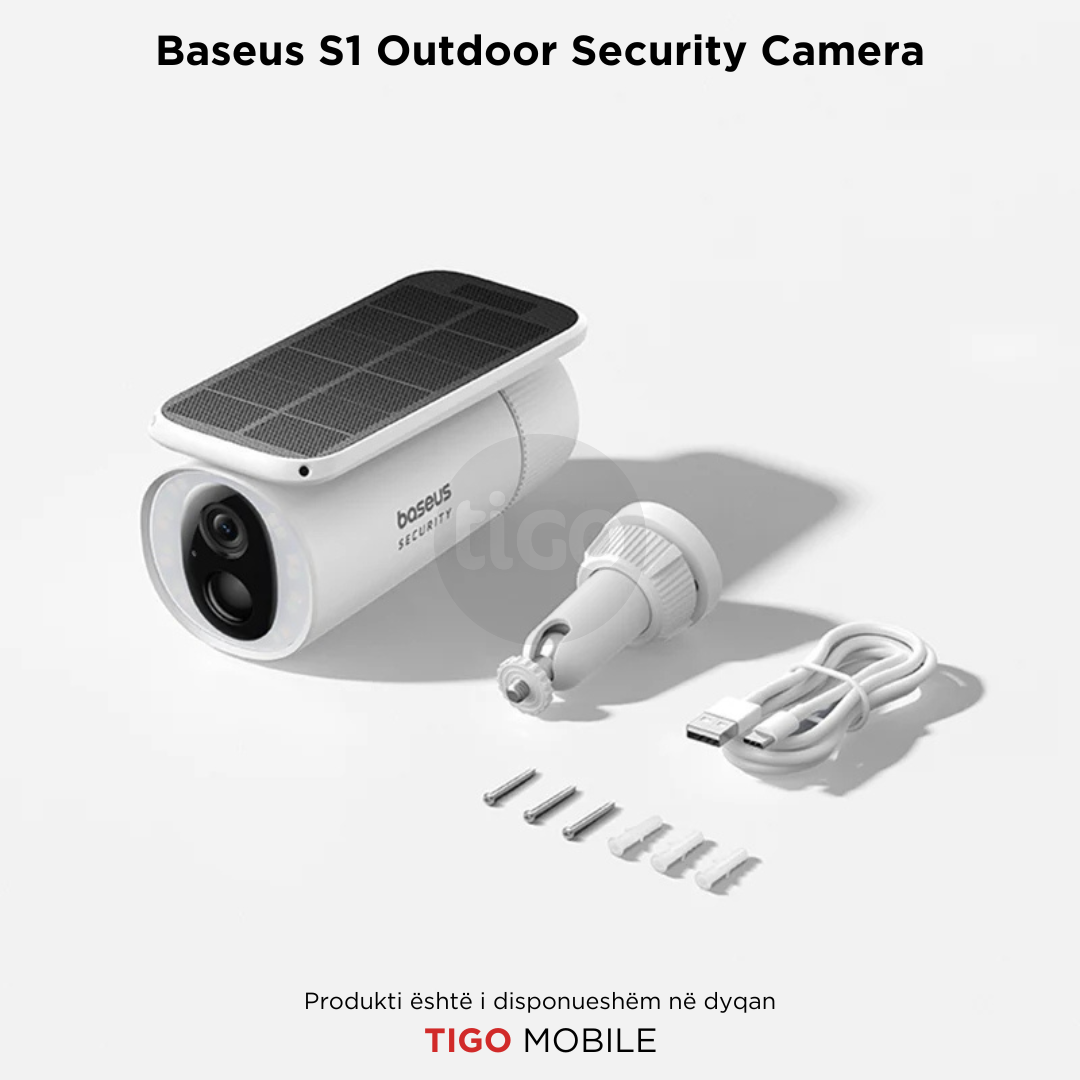 Baseus S1 Outdoor Security Camera | Kamerë Me Panel Diellor e Jashtme me Wi-Fi 1296p