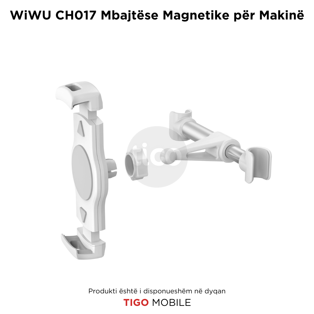 Pamje e paketimit origjinal të mbajtëses magnetike WiWU CH017 me detaje teknike - Tigo Mobile AL