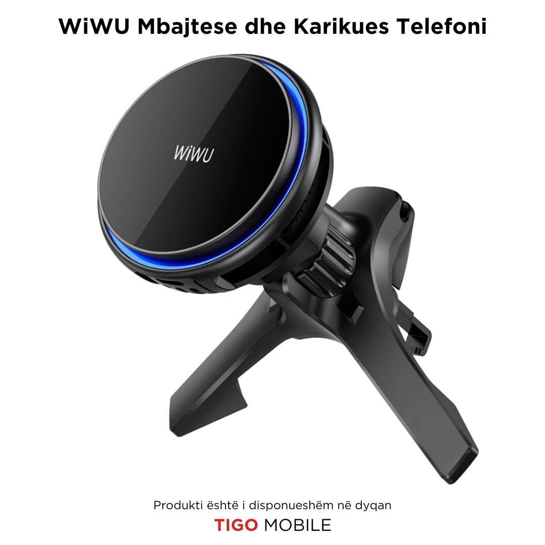 WiWU - Mbajtes dhe Karikues Telefoni - 15W Wireless Charging Car Mount CH-317
