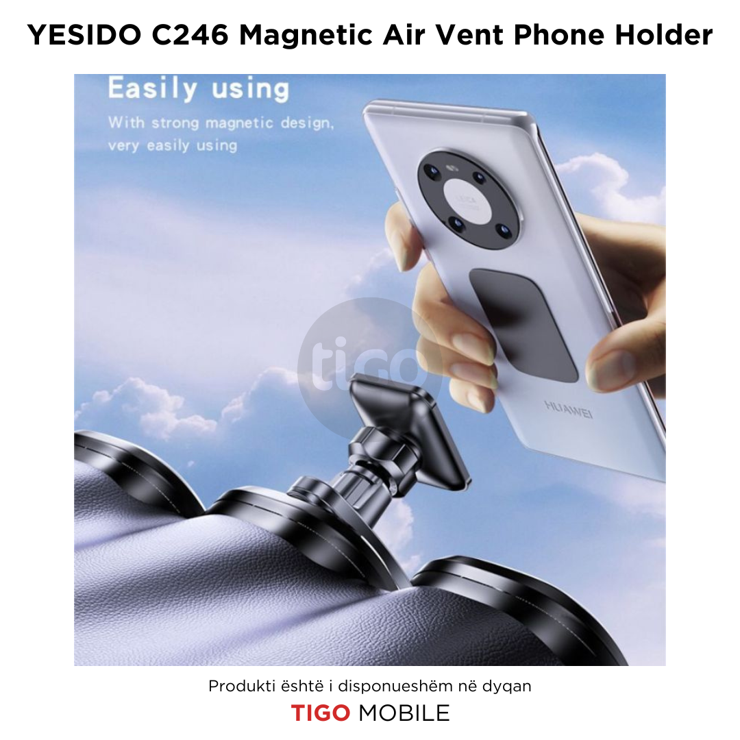 Mbajtëse Magnetike Telefoni në Makinë – Free Rotating Angle Upgraded Airvent Clip Stably c246 Standing Magnetic Air Vent Phone Holder C246