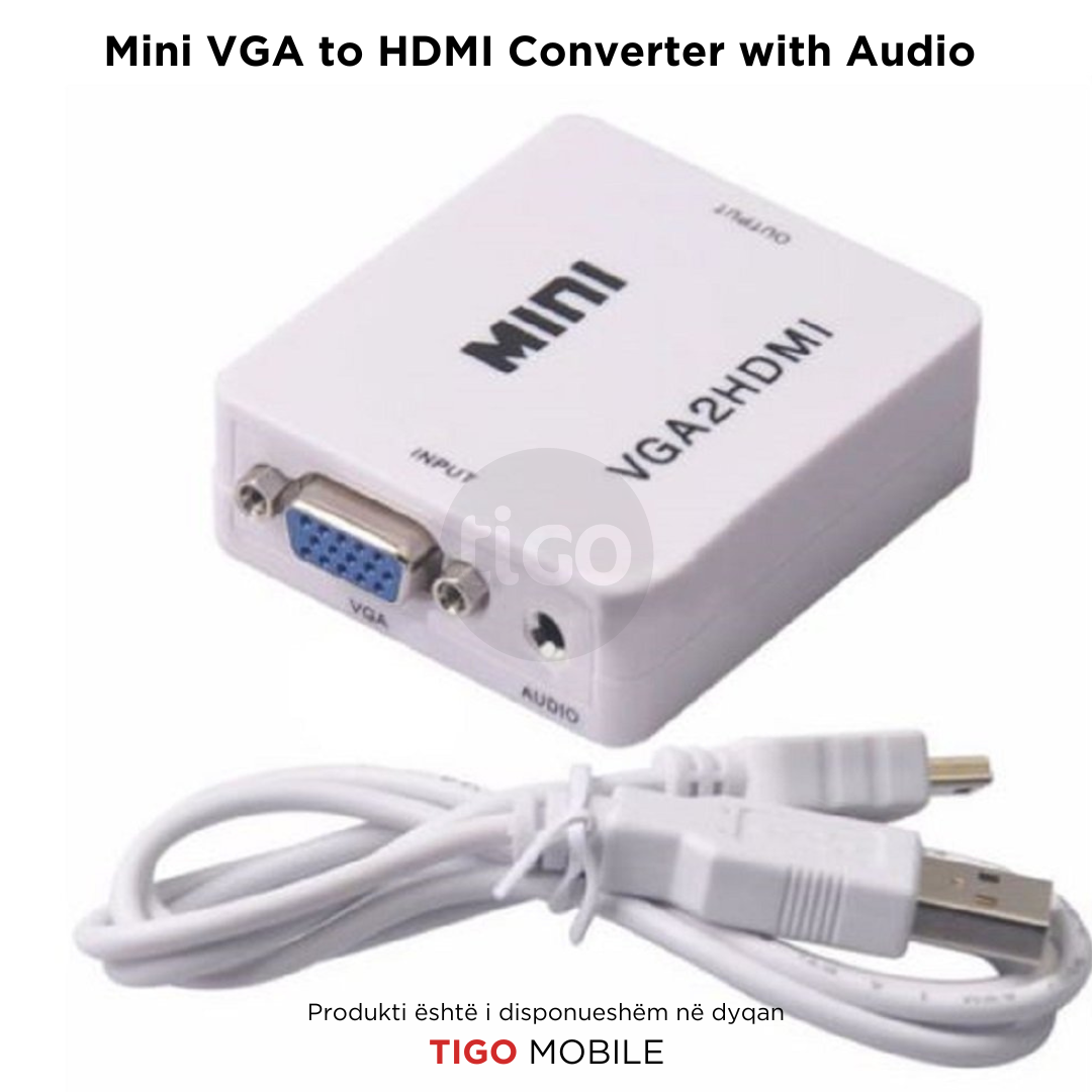 Mini VGA në HDMI Konvertues me Audio – VGA2HDMI 1080P | VGA-HDMI