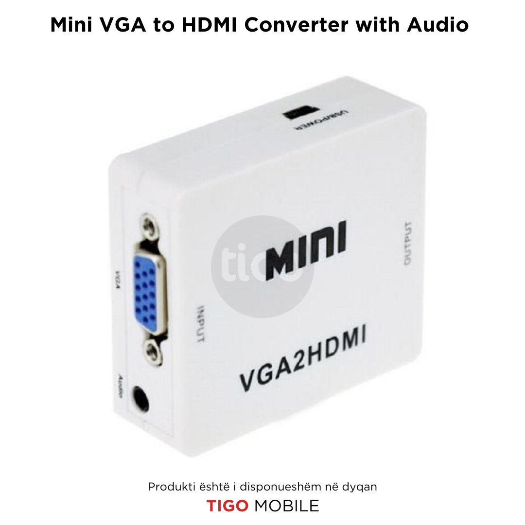 Mini VGA në HDMI Konvertues me Audio – VGA2HDMI 1080P | VGA-HDMI