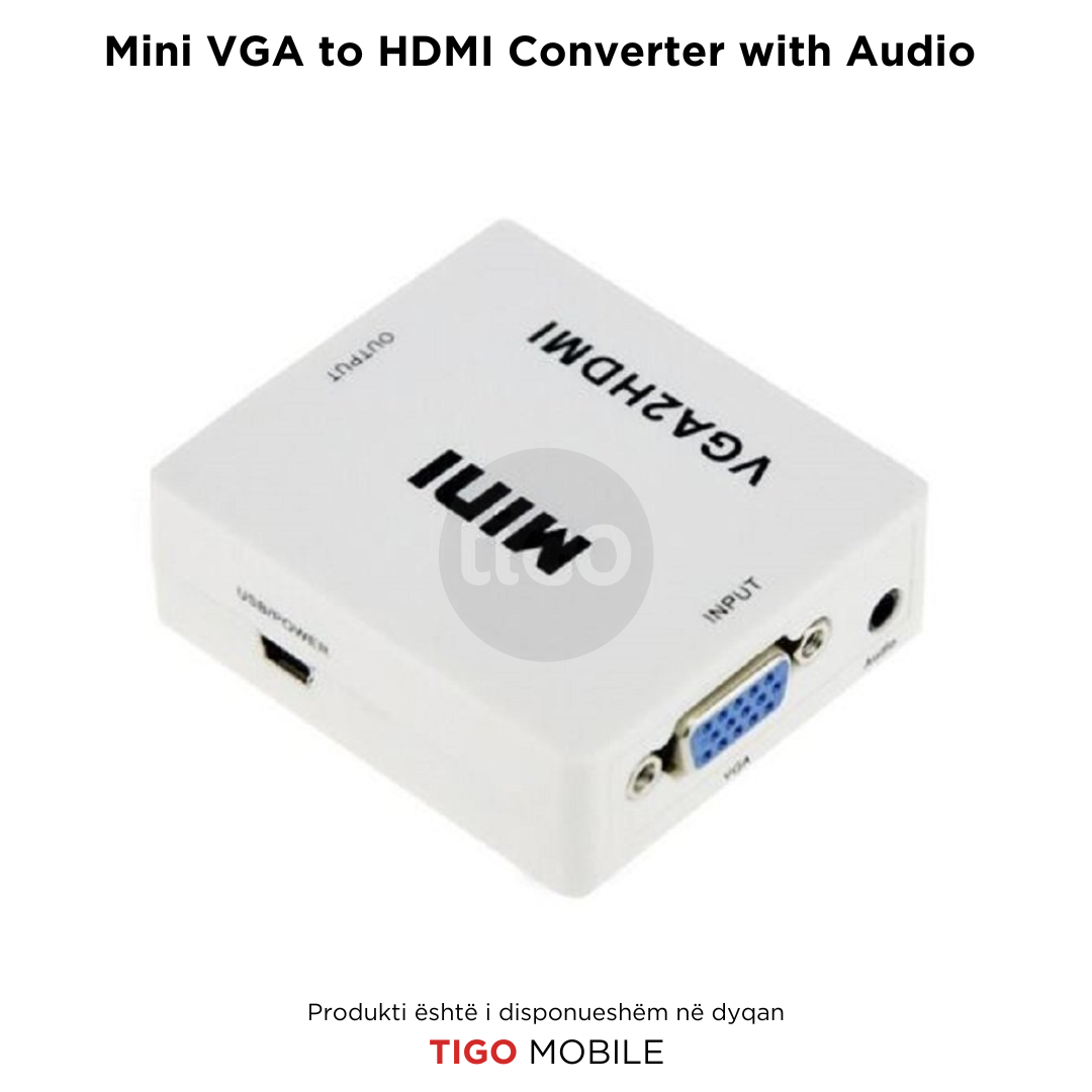 Mini VGA në HDMI Konvertues me Audio – VGA2HDMI 1080P | VGA-HDMI