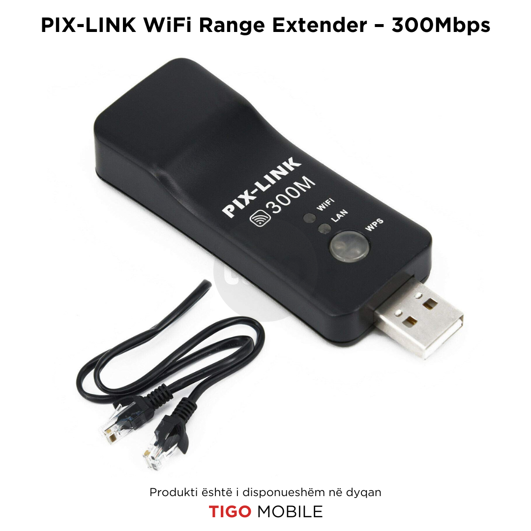 PIX-LINK Single Band WiFi Range Extender – 300Mbps | Wireless TV Network Adapter