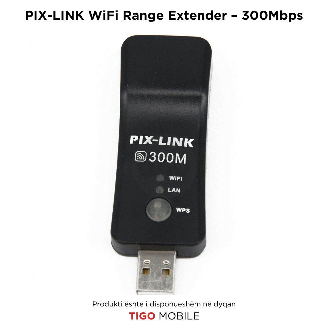PIX-LINK Single Band WiFi Range Extender – 300Mbps | Wireless TV Network Adapter