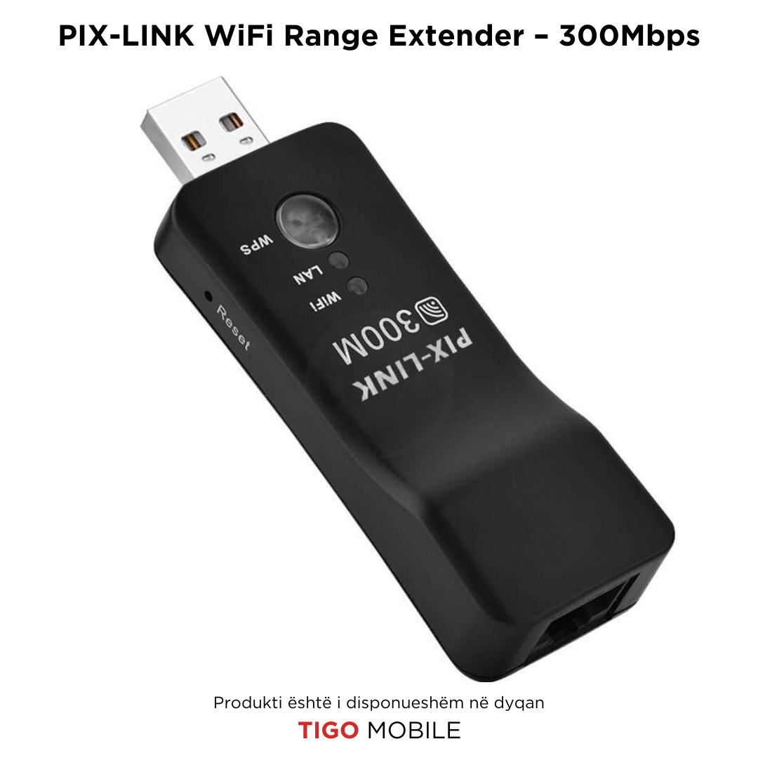 PIX-LINK Single Band WiFi Range Extender – 300Mbps | Wireless TV Network Adapter