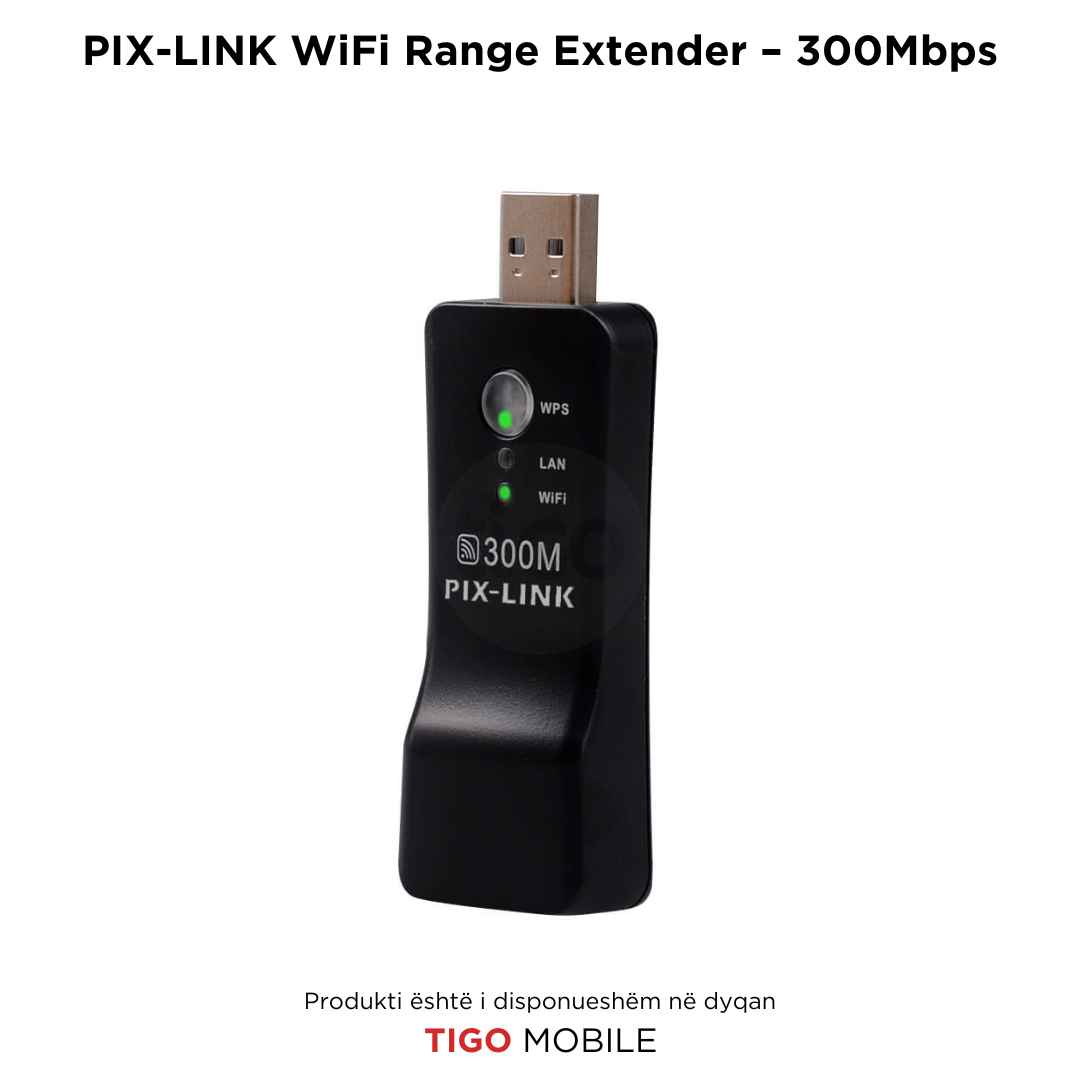 PIX-LINK Single Band WiFi Range Extender – 300Mbps | Wireless TV Network Adapter