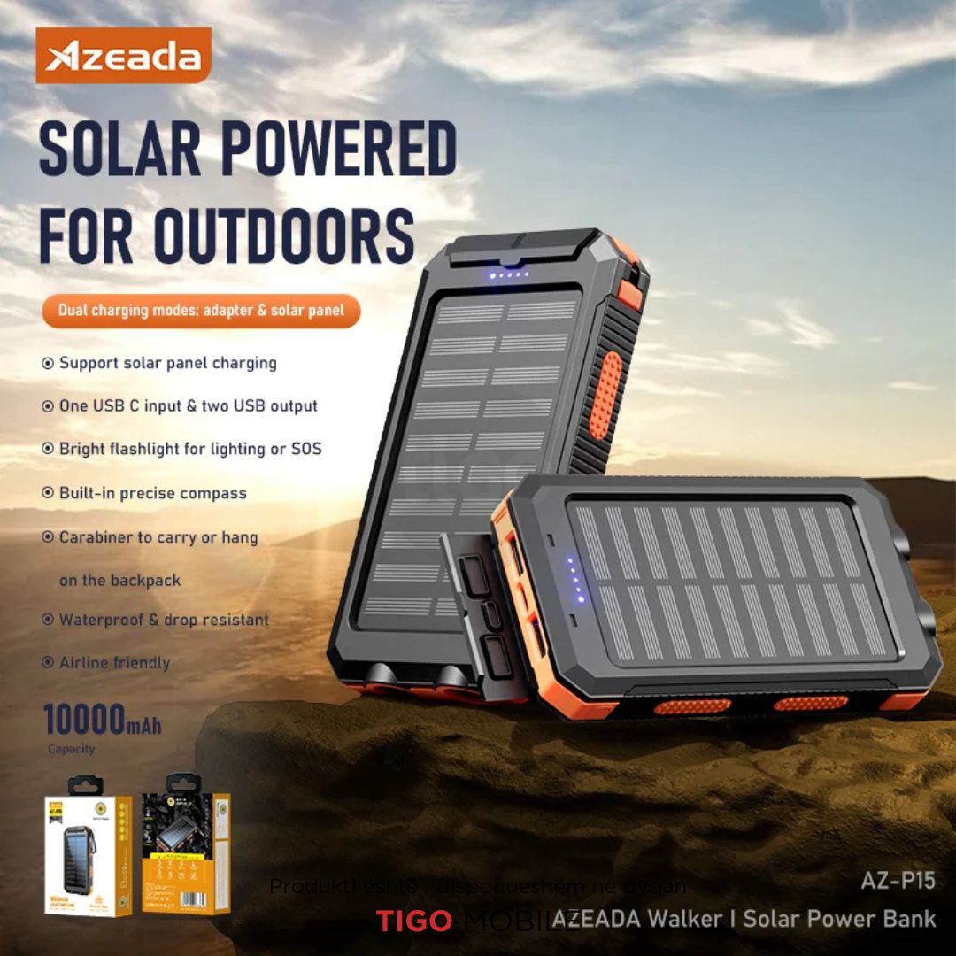 Azeada Walker I Solar Powerbank 10000mAh AZ-P15
