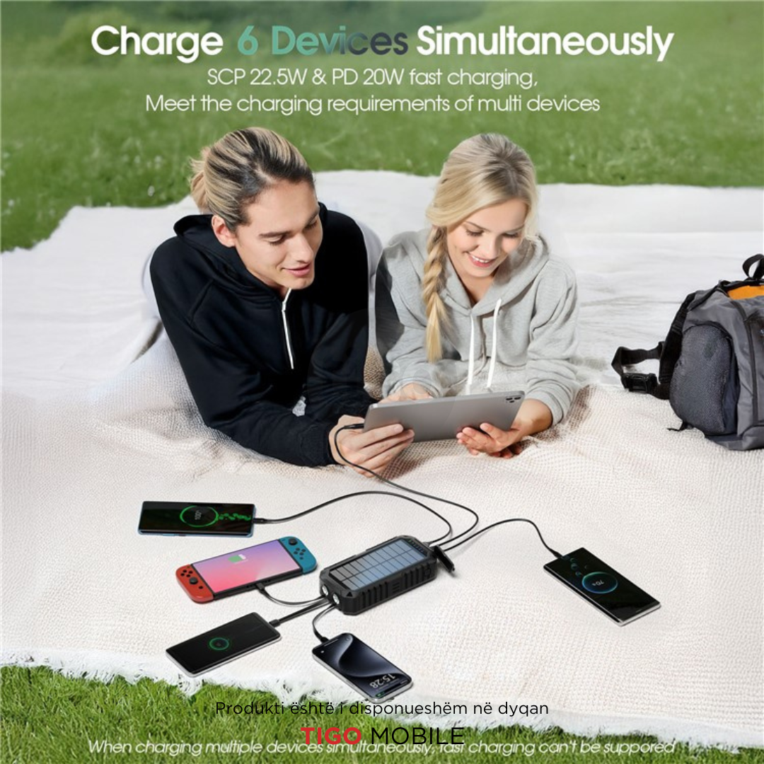 HS-43 Hand Crank Solar Power Bank 20000mAh – Me Drita, Busull dhe Karikim Diellor