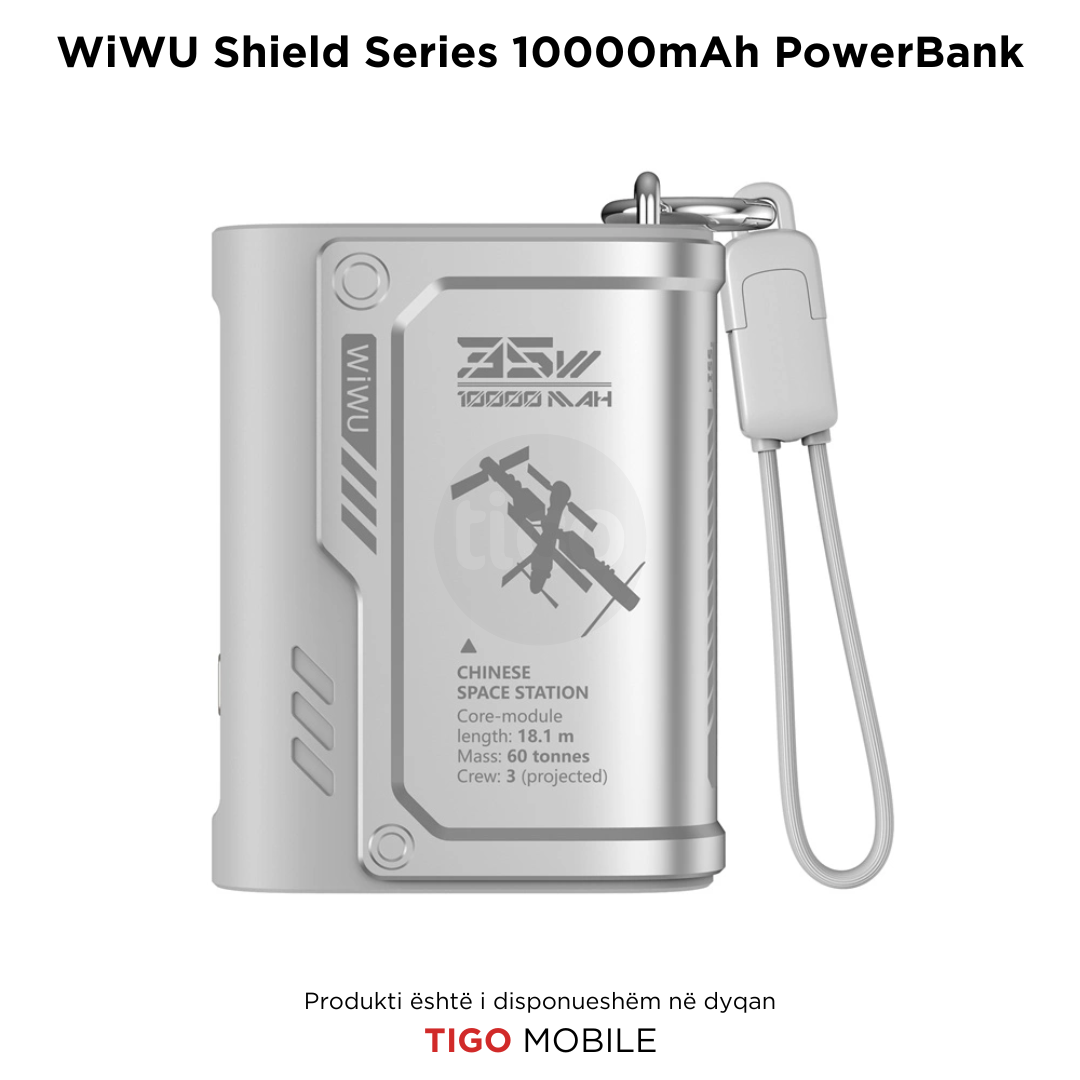 Power bank WiWU Shield Series 10000mAh me dizajn elegant dhe ekran LED - TIGO MOBILE AL