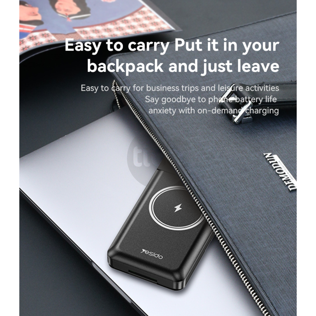 Power Bank Multifunksional 10000mAh me Karikim Wireless – Yesido YP69 USB &Type-C Multi Functional 15W Wireless Charging