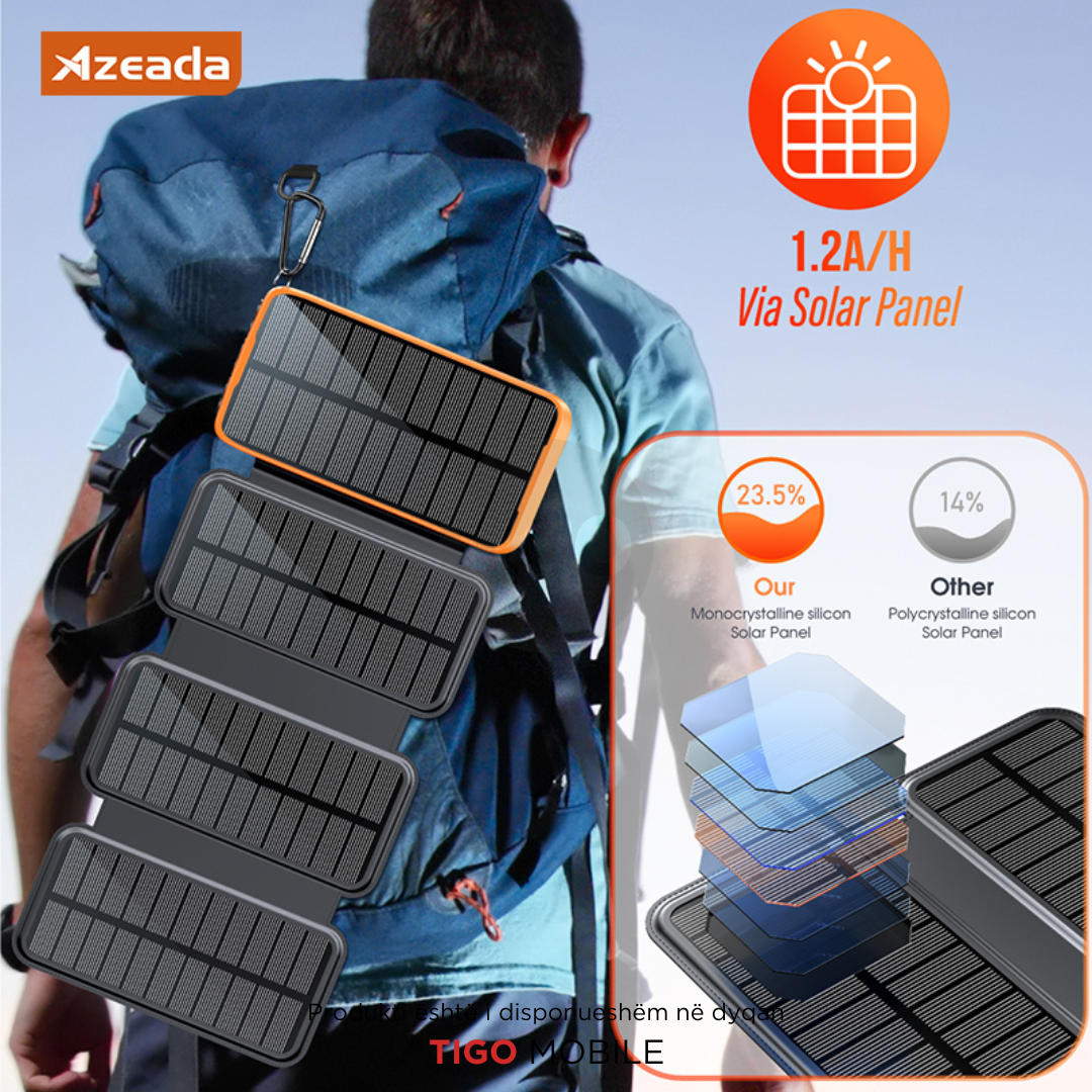 Azeada Walker II - 20000mAh Solar Power Bank AZ-P16