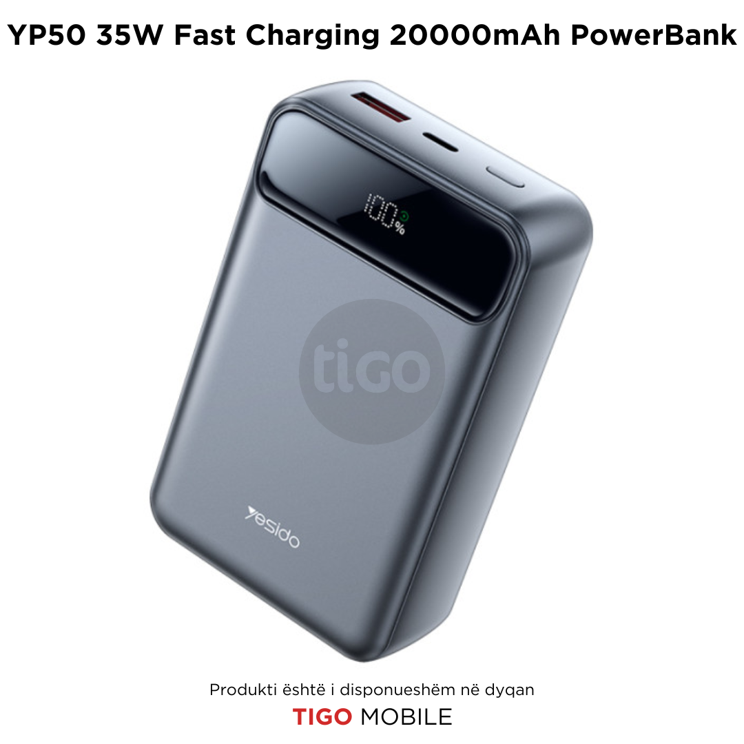 Power Bank 20000mAh me karikim magnetik 35W - YP50 35W Fast Charging