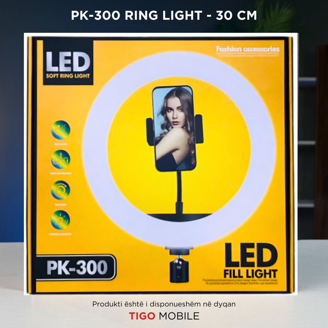 Dritë LED Unazë - PK-300 Ring Light - 30 CM