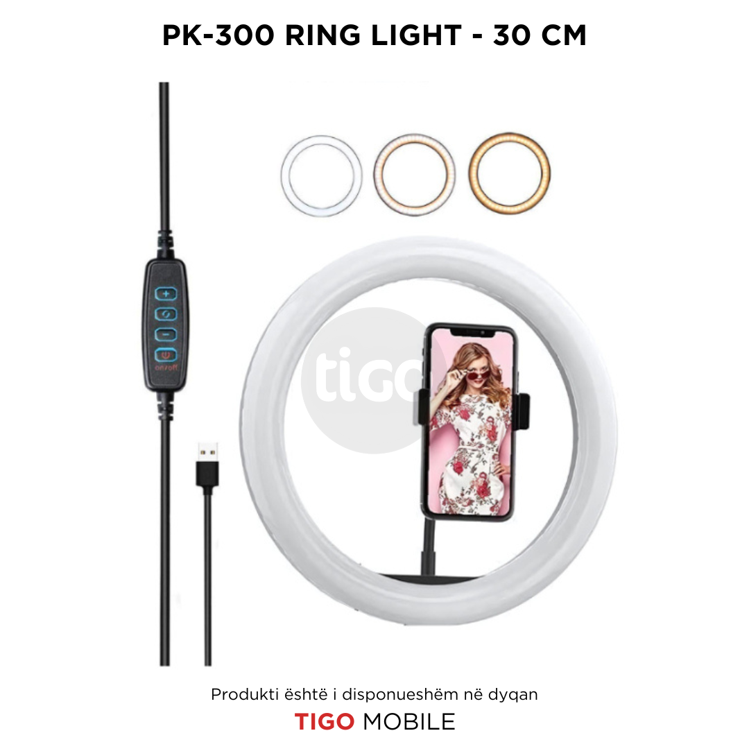Dritë LED Unazë - PK-300 Ring Light - 30 CM