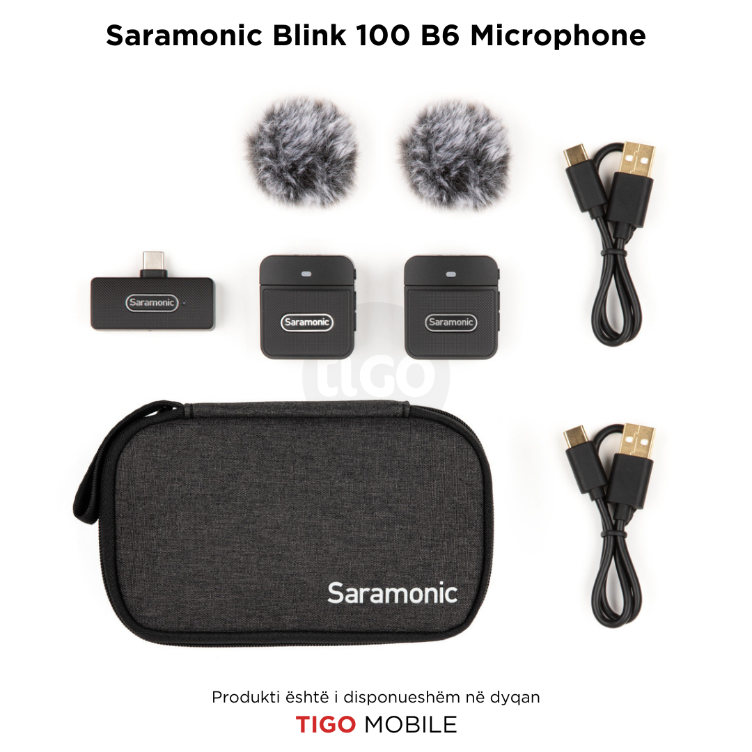Saramonic Blink 100 B6 – Mikrofon Wireless për 2 Persona me USB-C për Telefon & PC