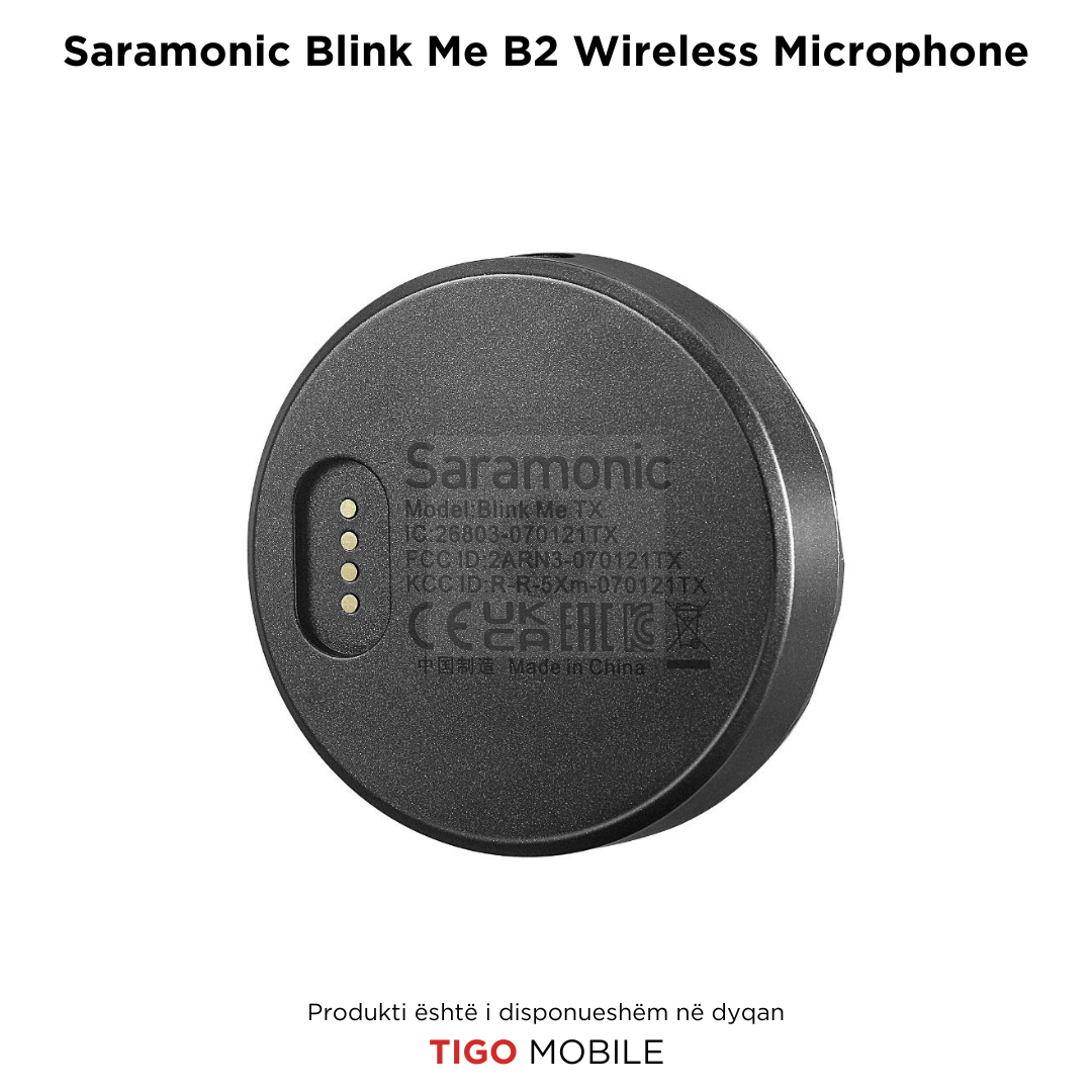 Saramonic Blink Me B2 Wireless Microphone - Mikrofon Wireless Profesional me Dy Transmetues dhe Ekran Touch