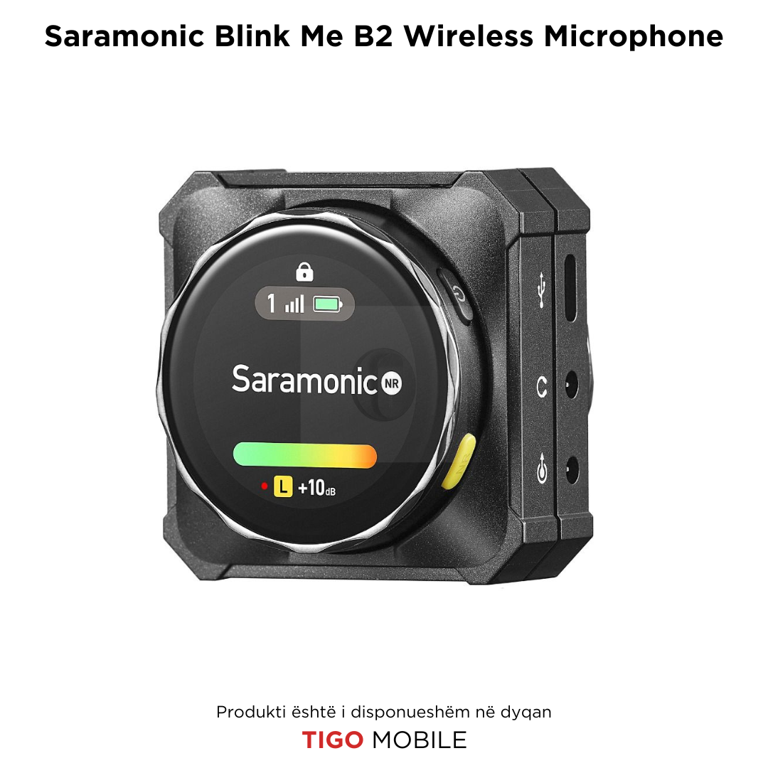 Saramonic Blink Me B2 Wireless Microphone - Mikrofon Wireless Profesional me Dy Transmetues dhe Ekran Touch