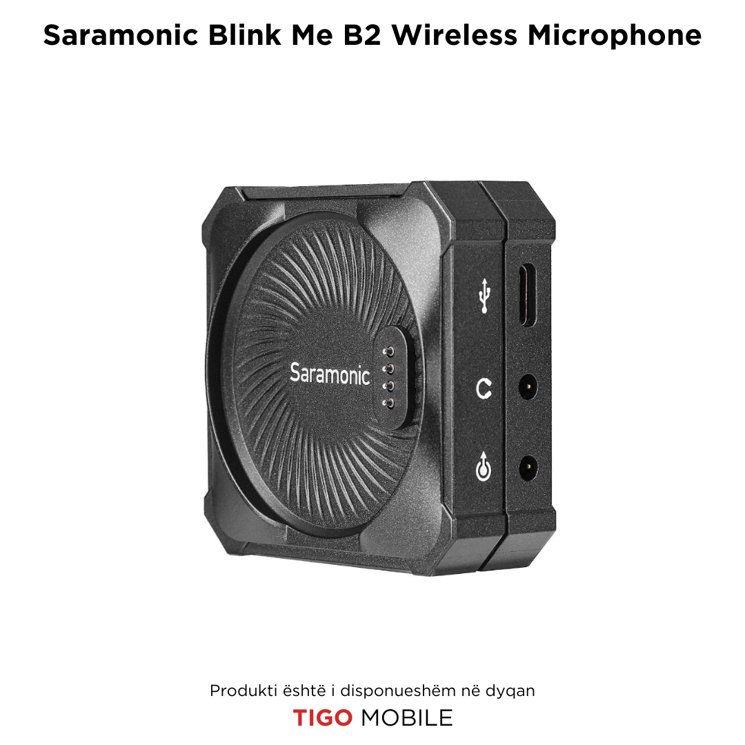 Saramonic Blink Me B2 Wireless Microphone - Mikrofon Wireless Profesional me Dy Transmetues dhe Ekran Touch