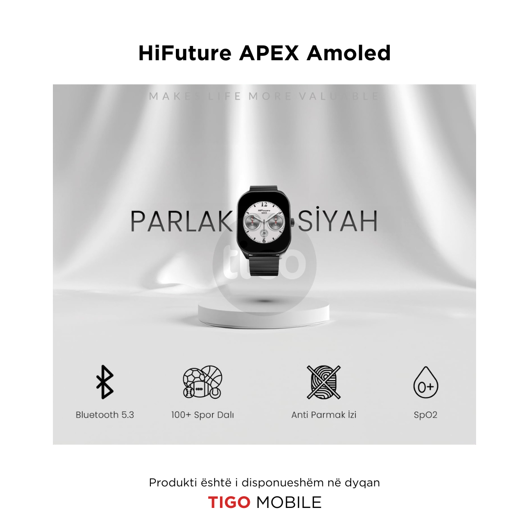 Ore inteligjente smart watch hifuture apex amoled me bateri te fuqishme dhe me ekran 2.04' - TIGO MOBILE AL