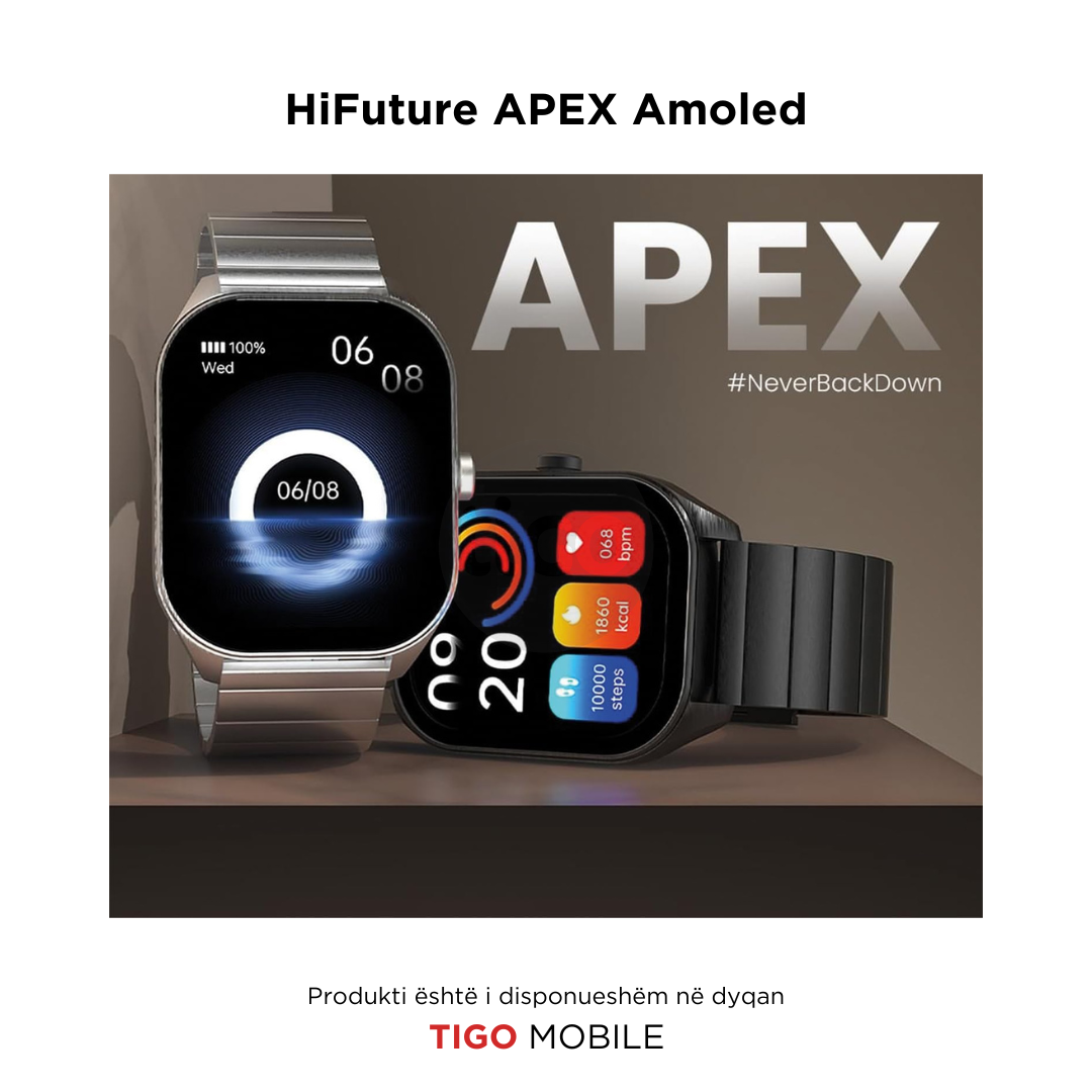 Ore inteligjente smart watch hifuture apex amoled me bateri te fuqishme dhe me ekran 2.04' - TIGO MOBILE AL