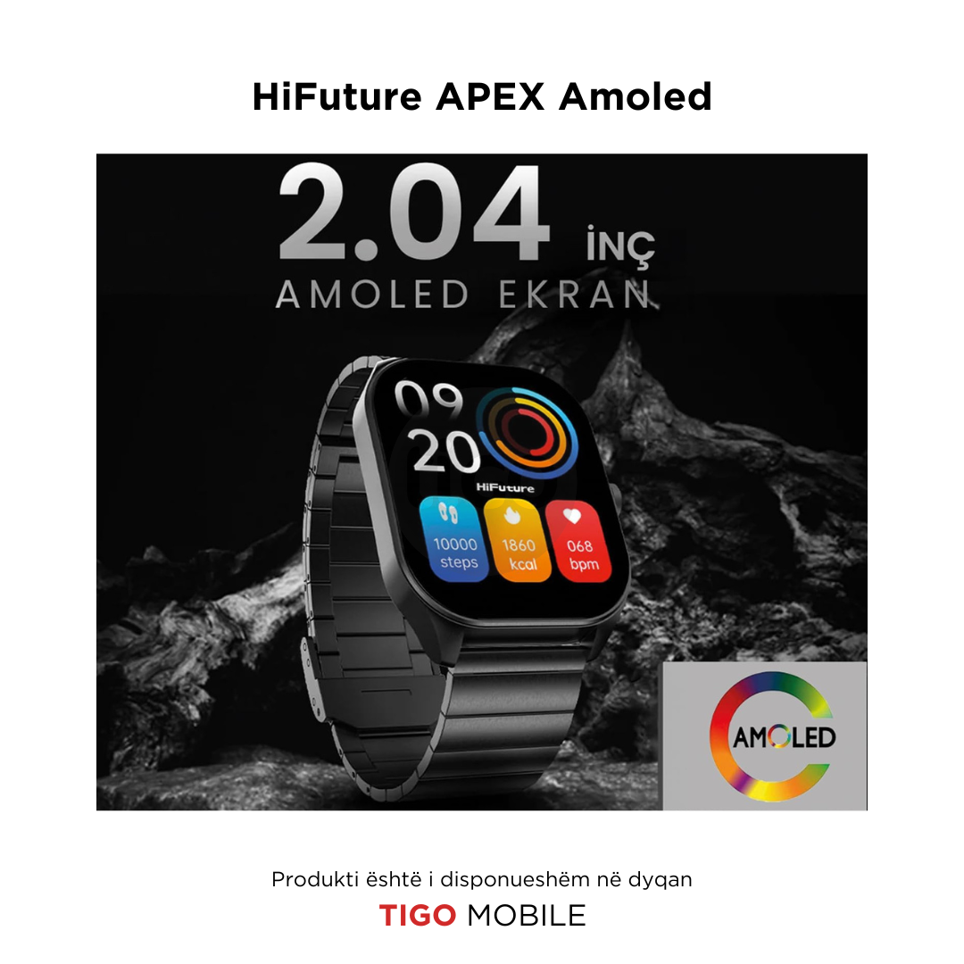 Ore inteligjente smart watch hifuture apex amoled me bateri te fuqishme dhe me ekran 2.04' - TIGO MOBILE AL