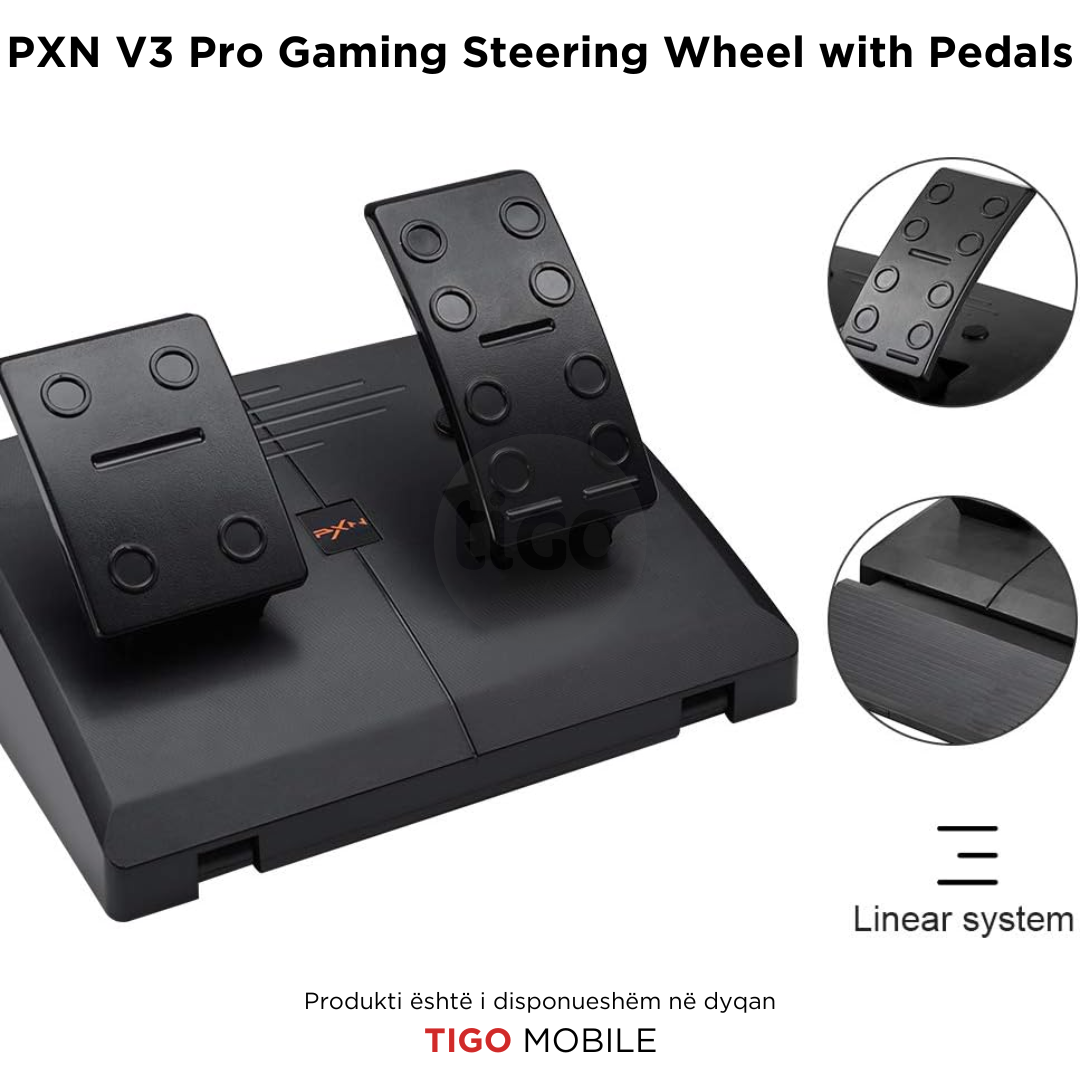 Timon dhe Pedale PXN V3 Pro - PS4, Xbox One, PC, Xbox Series X|S, PS3 | Gaming Racing Wheel