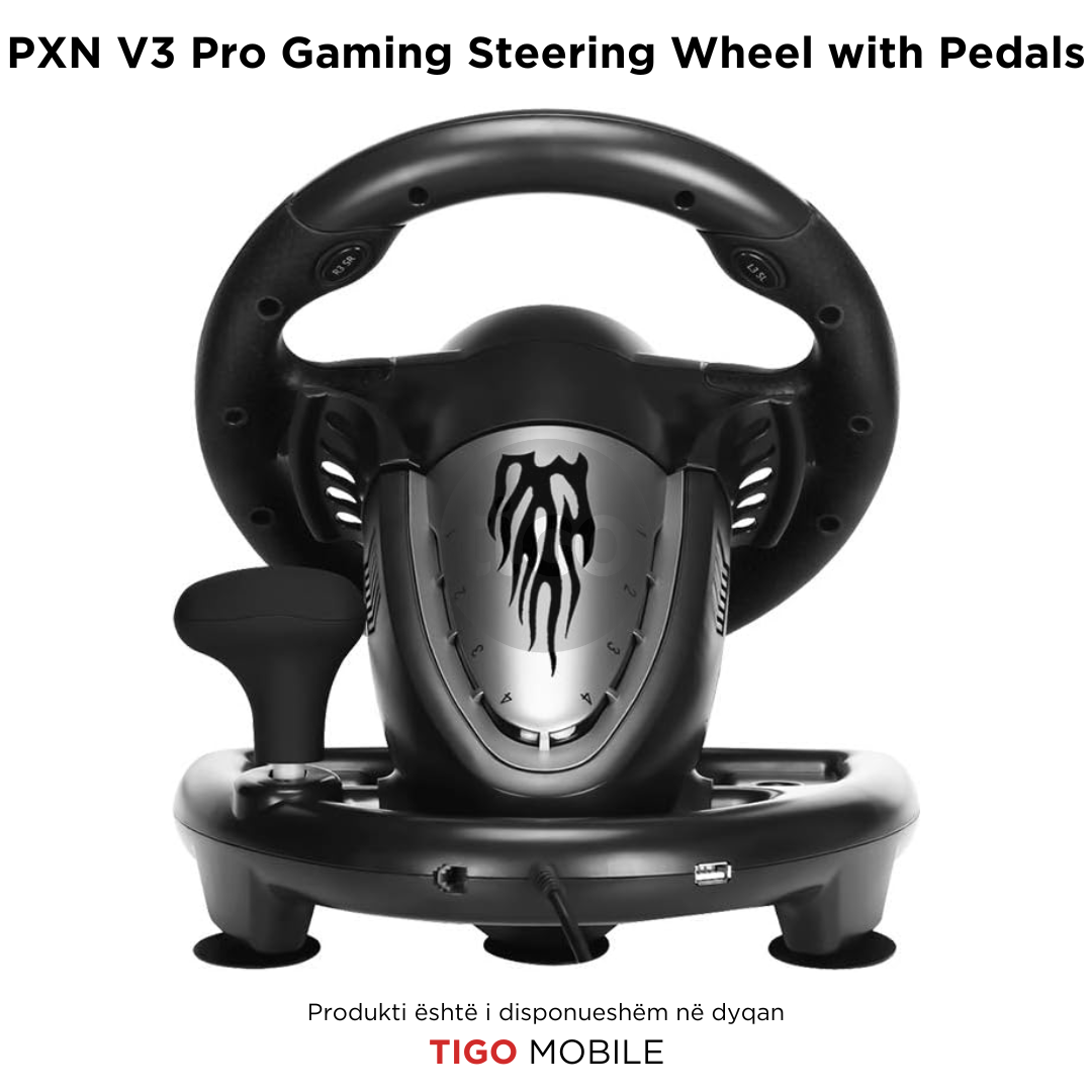 Timon dhe Pedale PXN V3 Pro - PS4, Xbox One, PC, Xbox Series X|S, PS3 | Gaming Racing Wheel