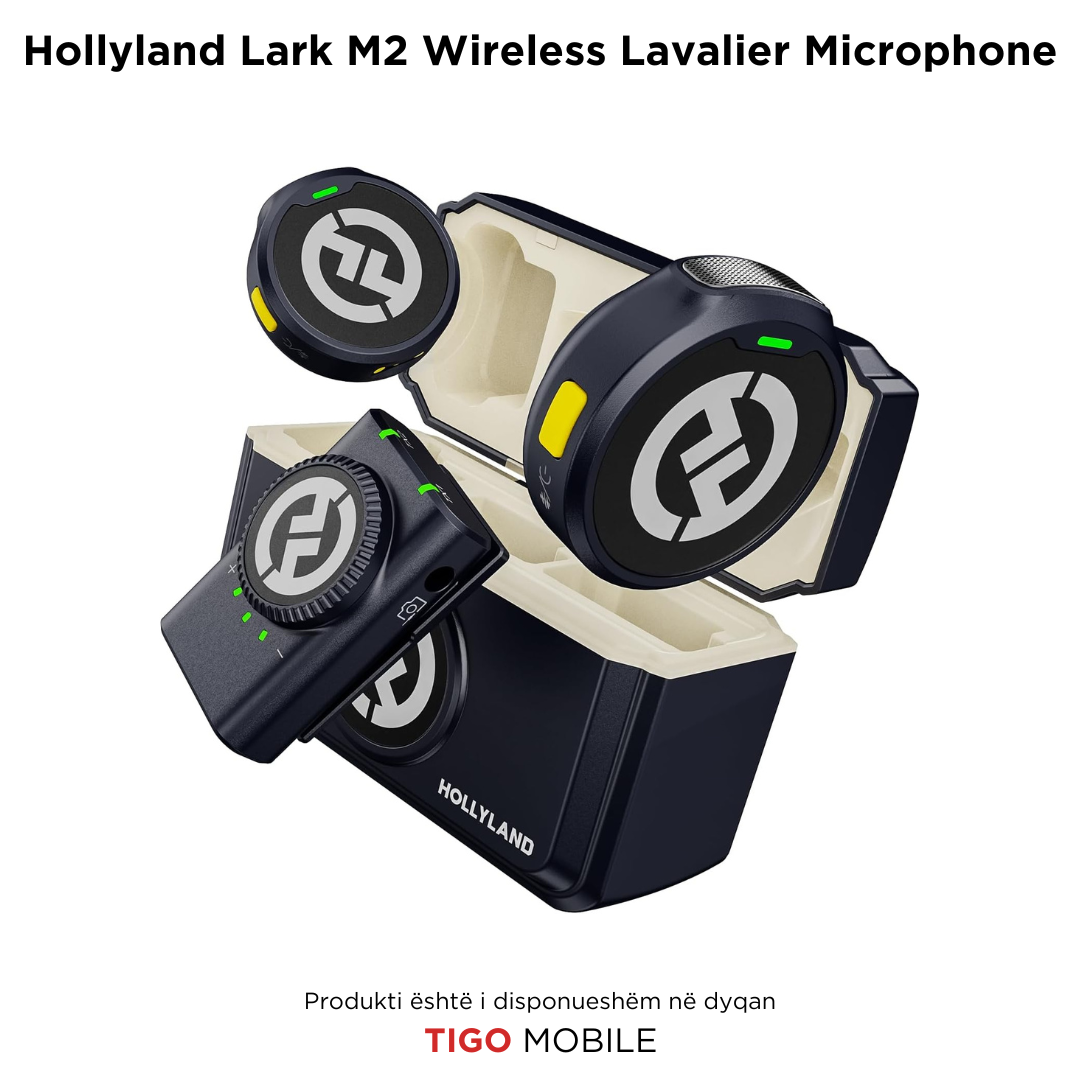 Hollyland Lark M2 – Mikrofon Wireless Lavalier për Kamera, PC, Laptop, Telefona