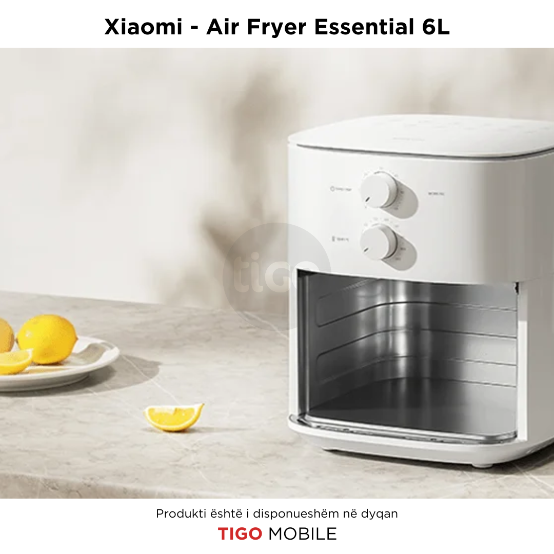 Xiaomi Air Fryer Essential 6L me Rregullim të Temperaturës dhe Kohës - Tigo Mobile