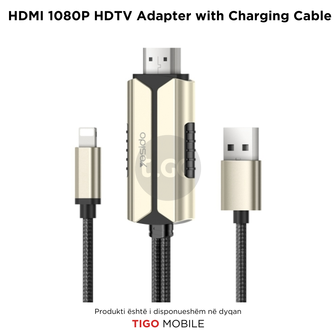 Yesido HDMI 1080P HDTV Adapter with Charging Cable - HM12