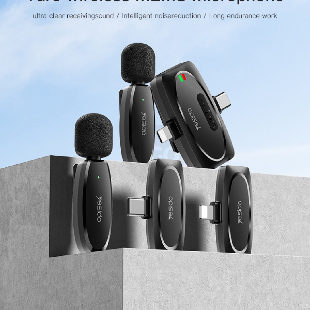 Yesido KR15 – Mikrofon Wireless MEMS me Dy Transmetues dhe Port 2 në 1