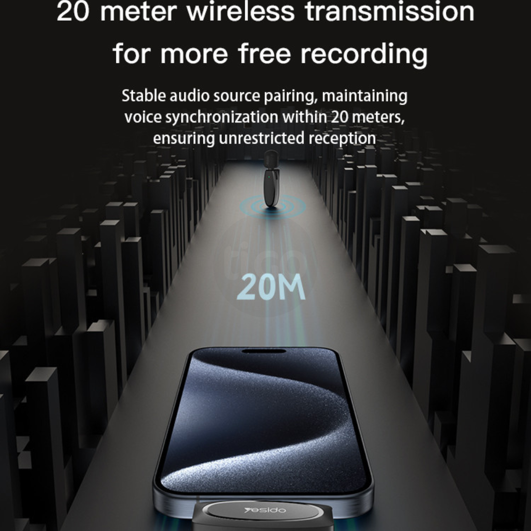 Yesido KR15 – Mikrofon Wireless MEMS me Dy Transmetues dhe Port 2 në 1