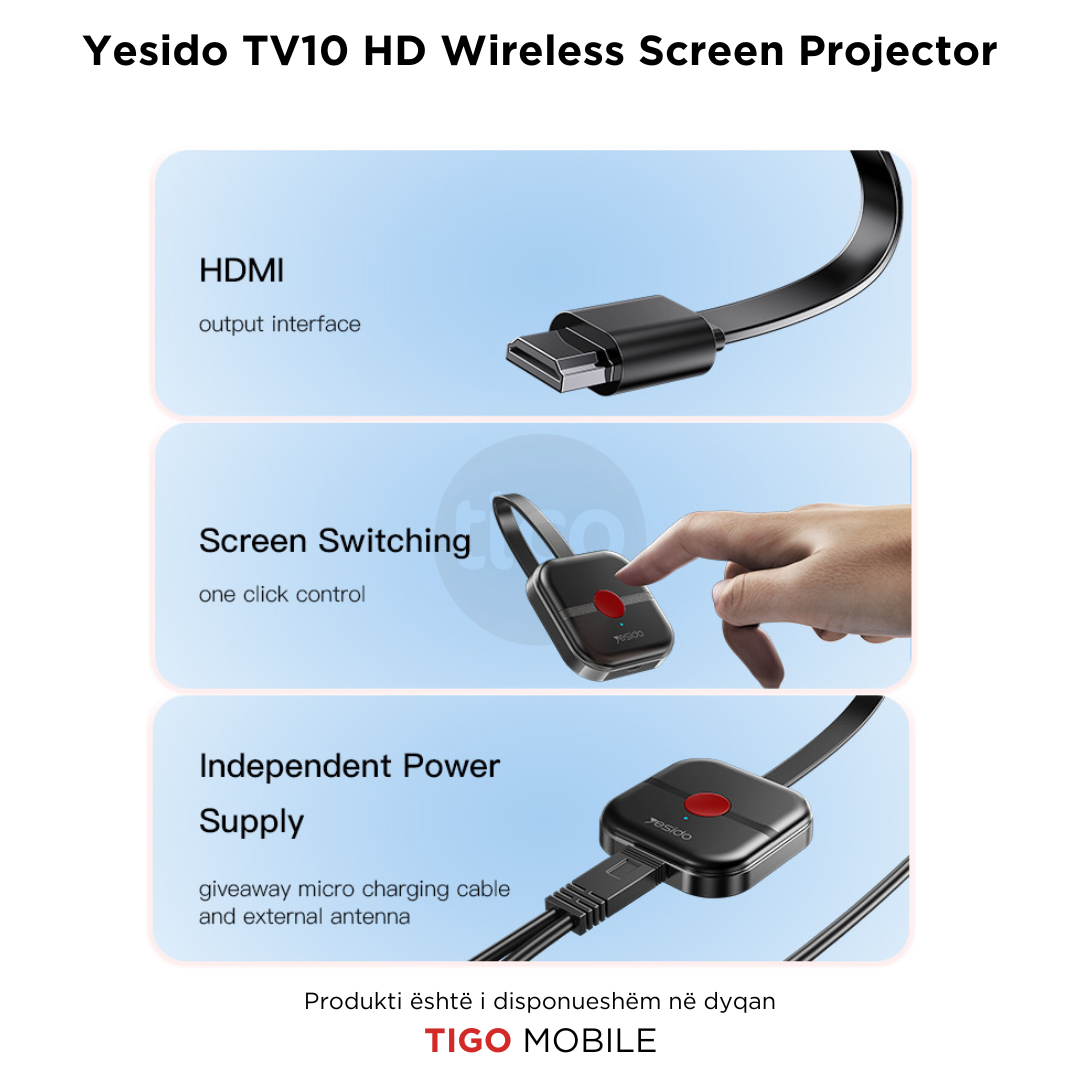 Yesido TV10 HD Wireless Screen Projector
