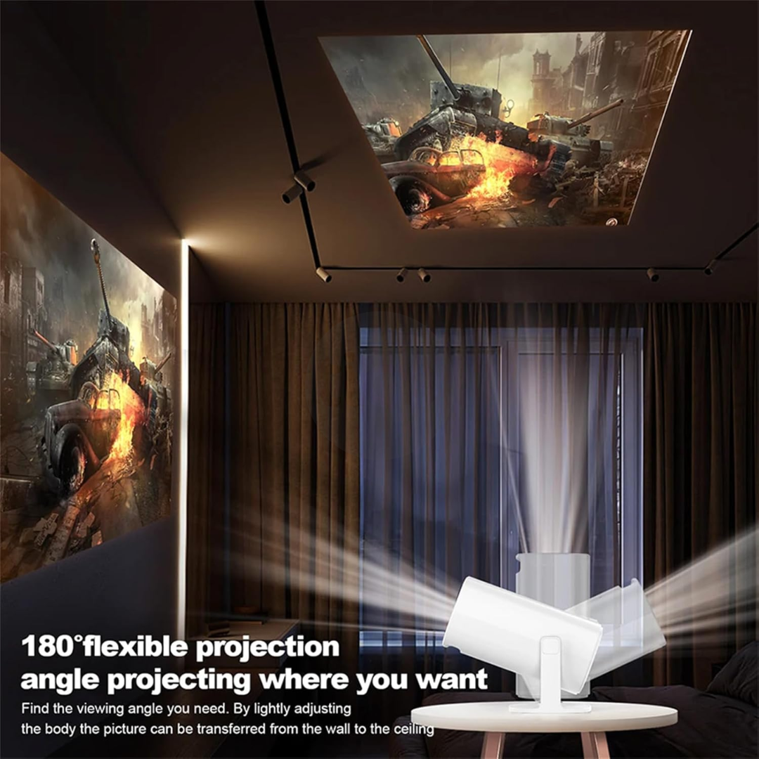 Projektor P30 MAX me 2 gamepad Android 11 Wifi6 BT Home Theater, Zyrë, Projektor portativ 4K HD për ambiente të jashtme (35000+ lojëra)