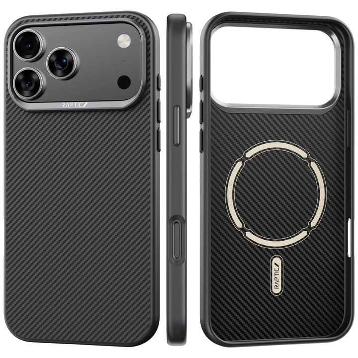 Raptic Kase Telefoni Aramid Fiber Dual Magsafe for iPhone 17 Pro - 600D